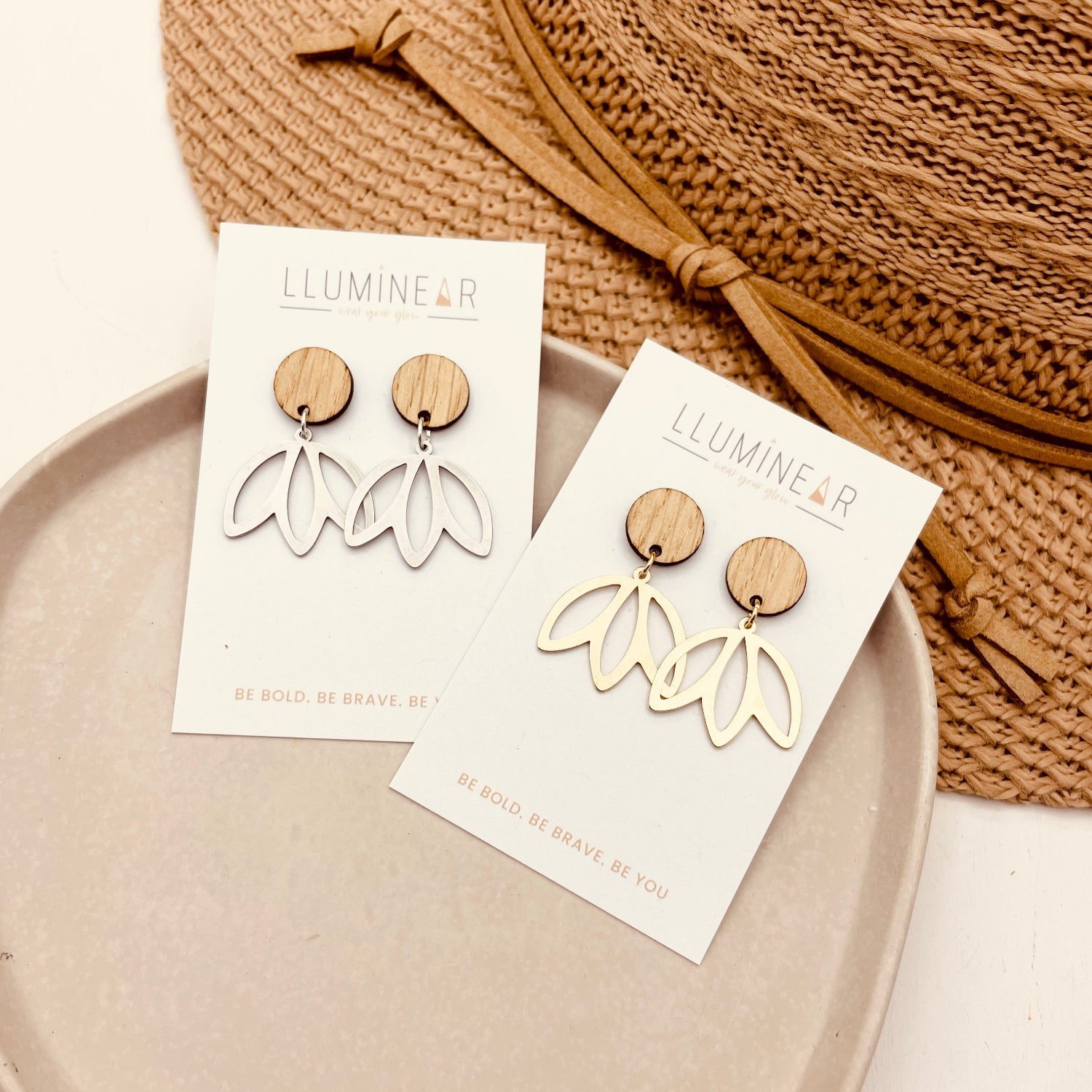 Boho Flower Petal Trio Stud Earrings