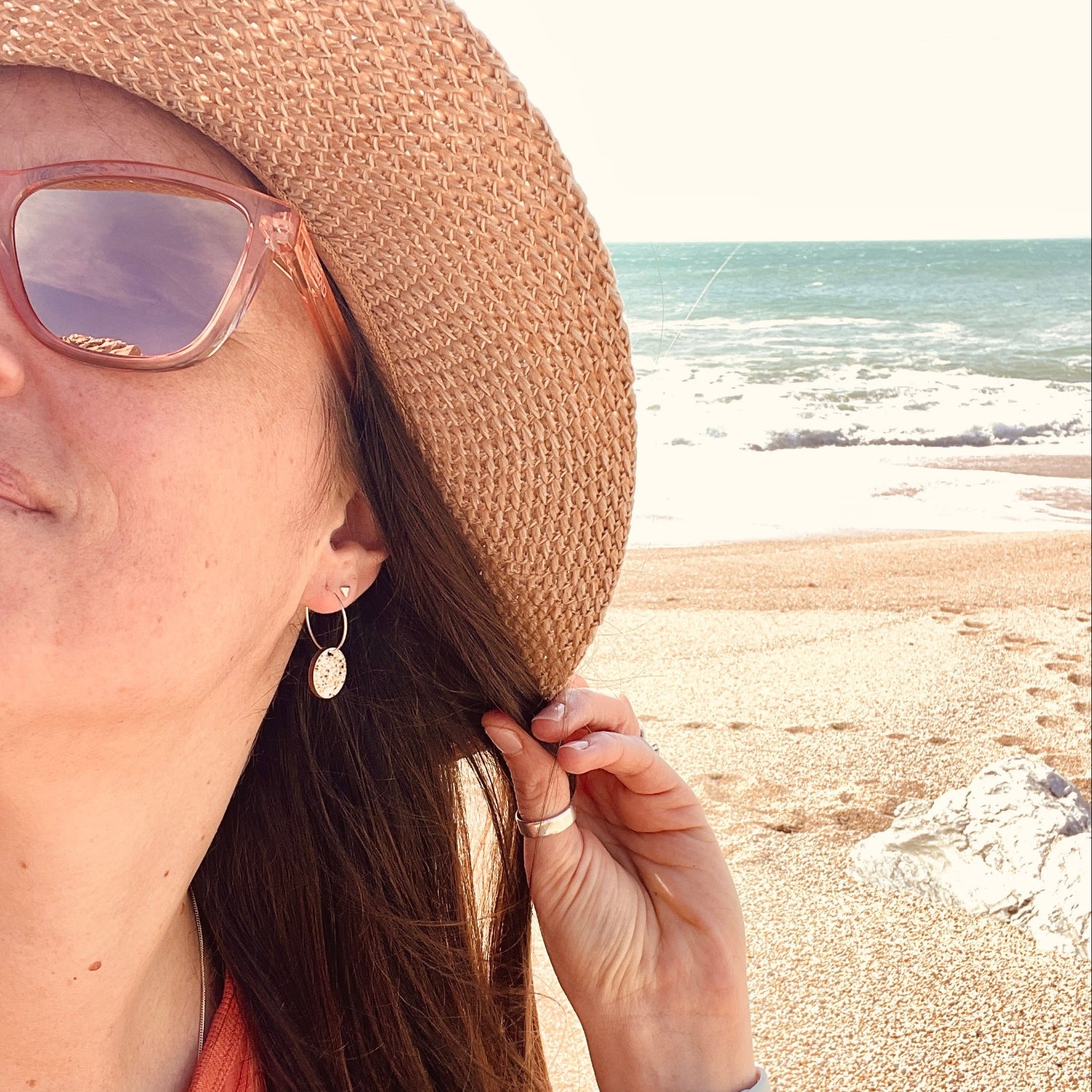 Halo Beach Sand Hoops - Warm