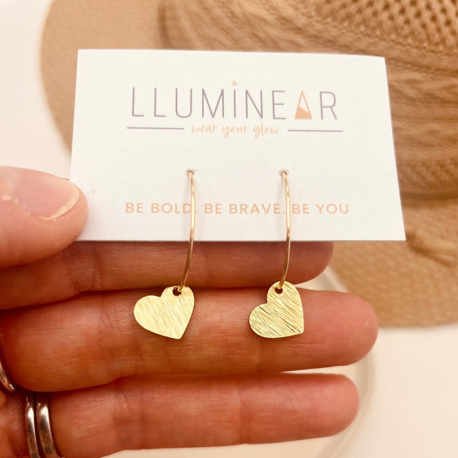 Dinky Dangle Heart Hoop Earrings