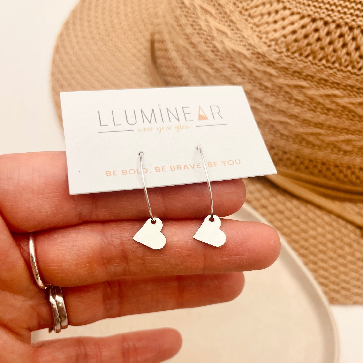 Dinky Dangle Heart Hoop Earrings