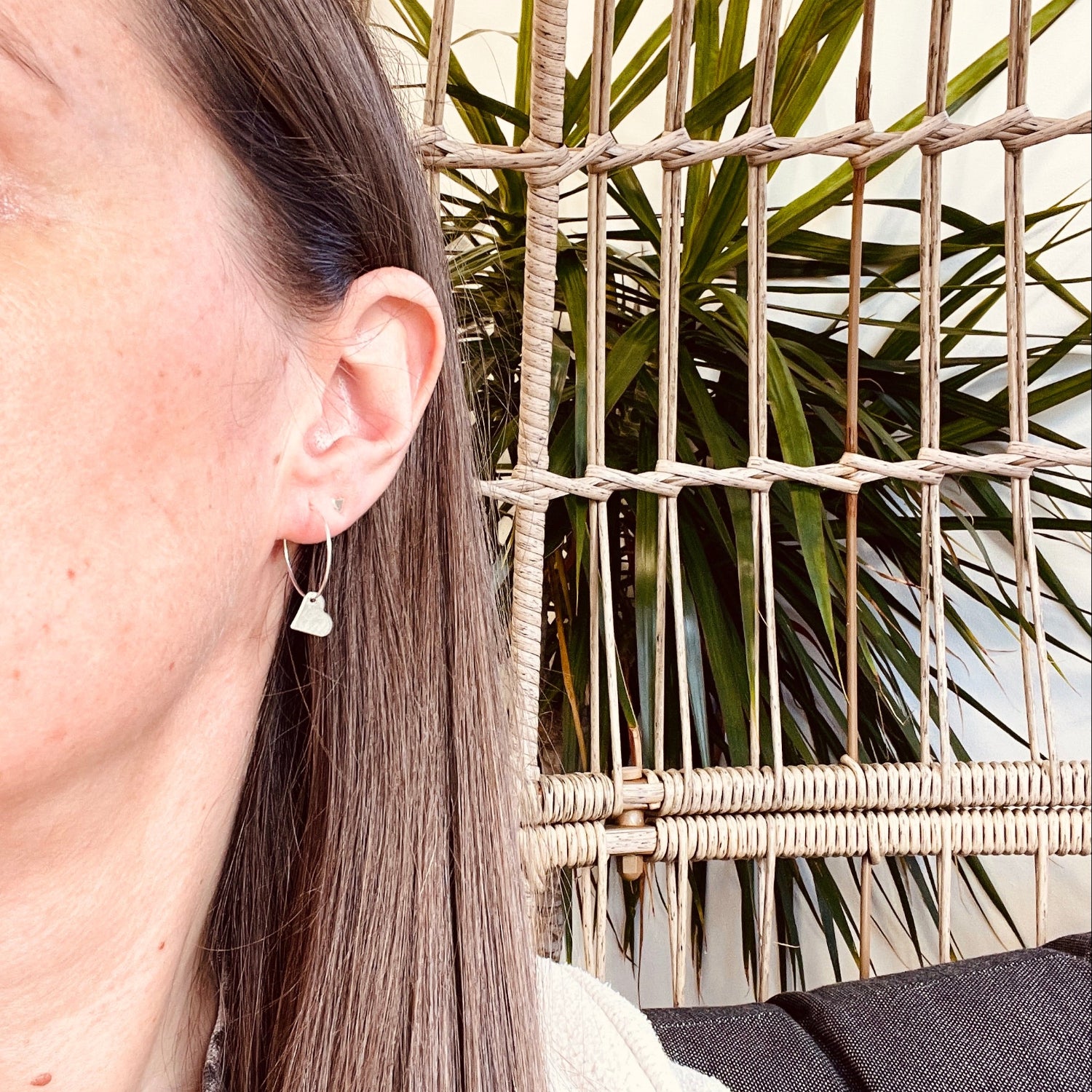 Dinky Dangle Heart Hoop Earrings