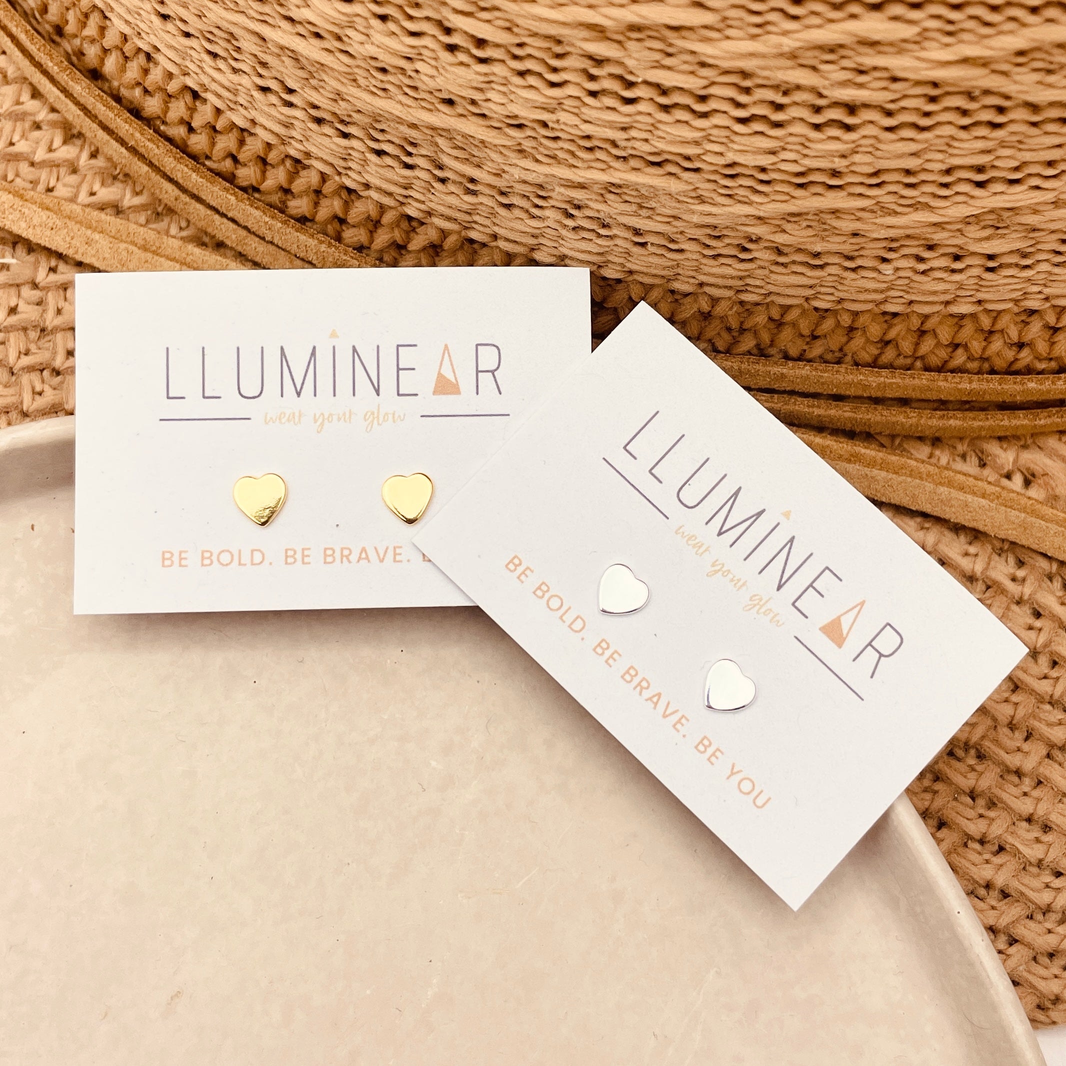 Mini Stud Heart Earrings Silver/Gold