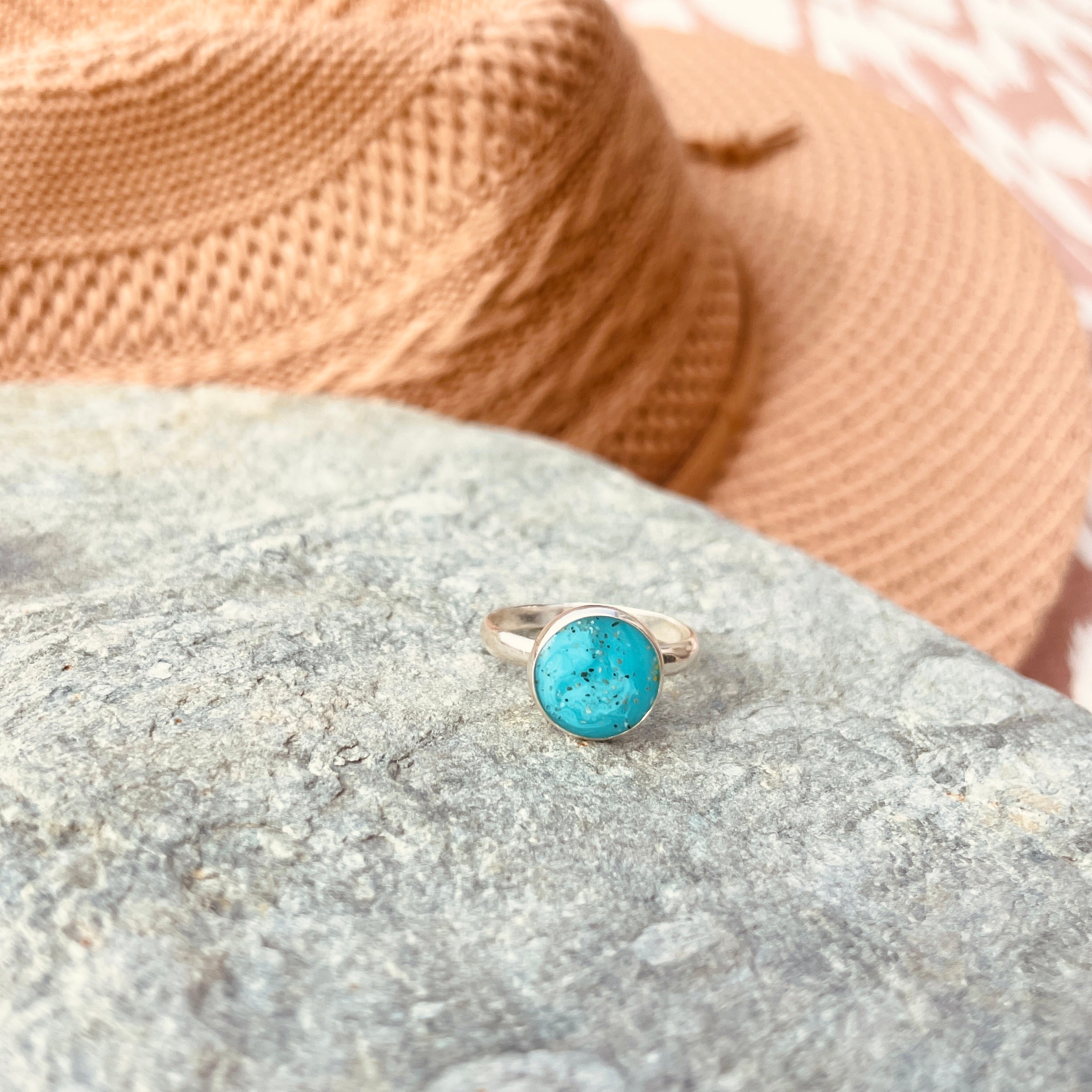 Sterling Silver Cornish Beach Sand Ring Size O