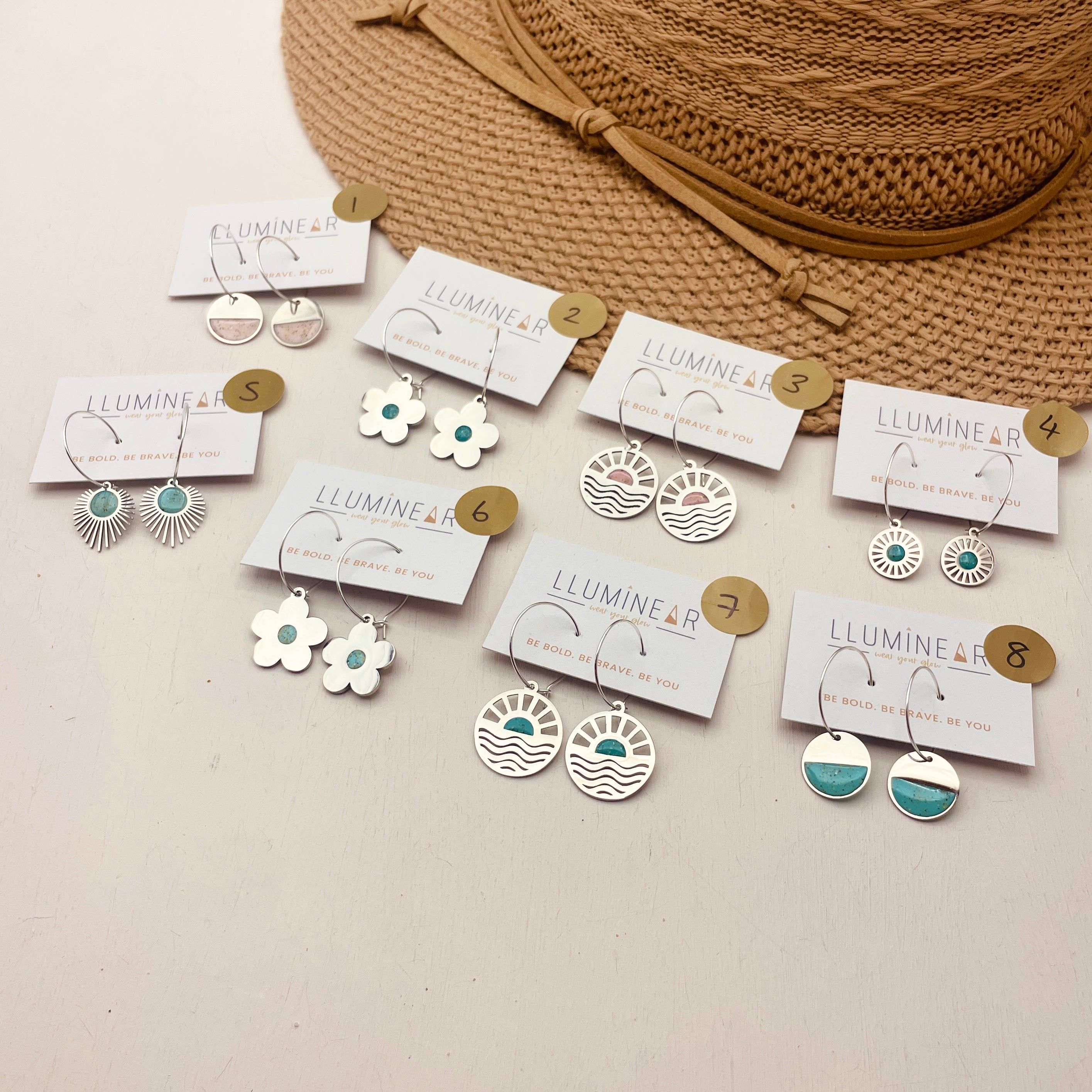 Ocean Earrings Sterling Silver Hoops no. 1-8