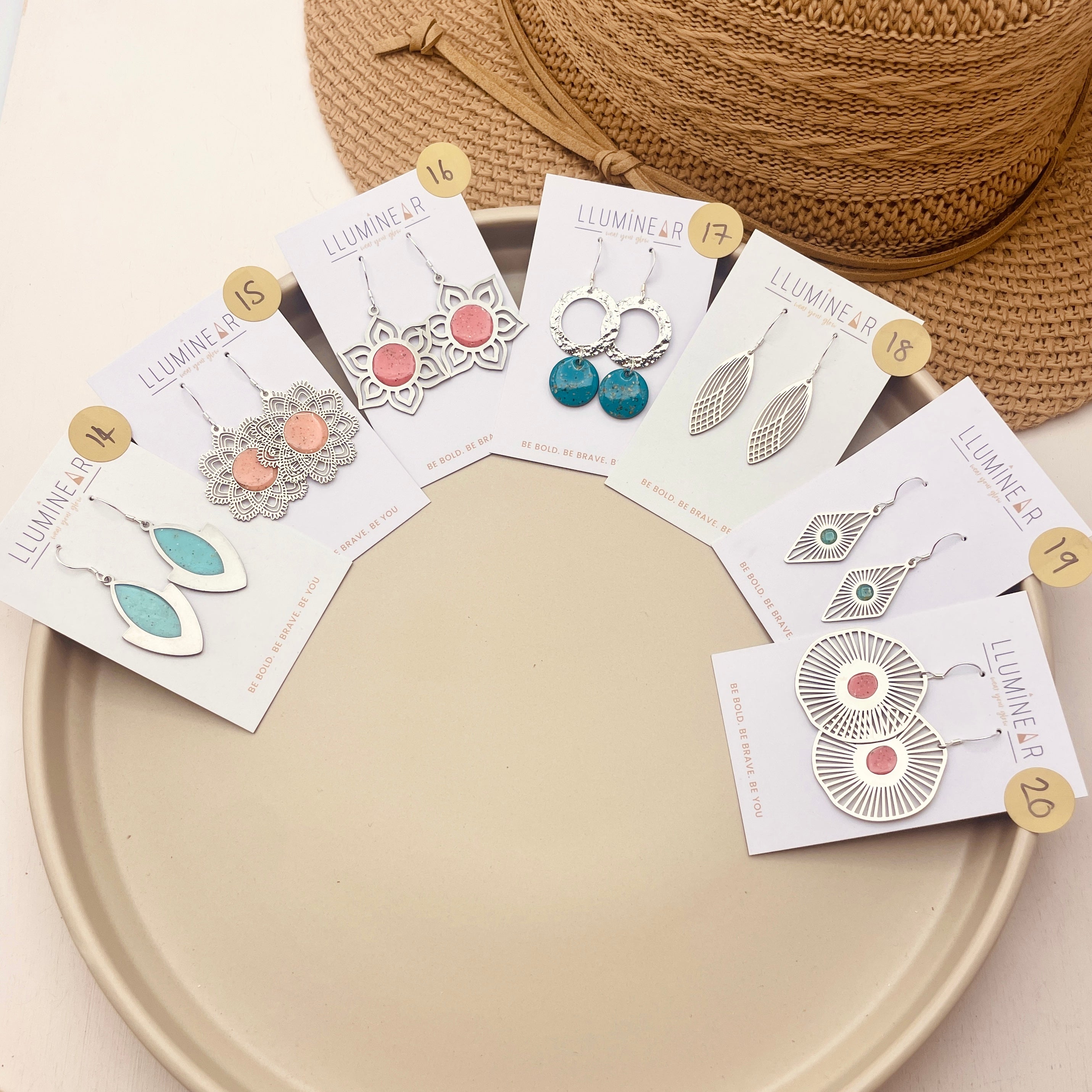 Ocean Earrings Sterling Silver Hooks no. 14-20