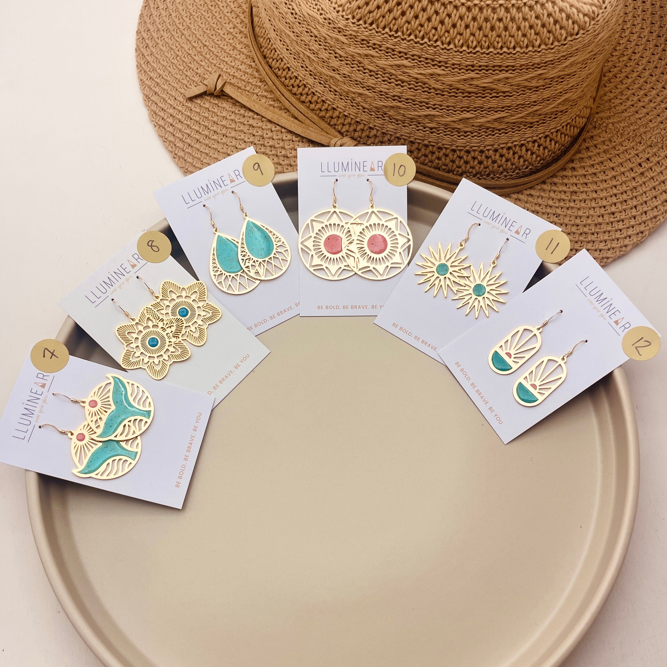 Ocean Earrings Gold Hooks no. 7-12