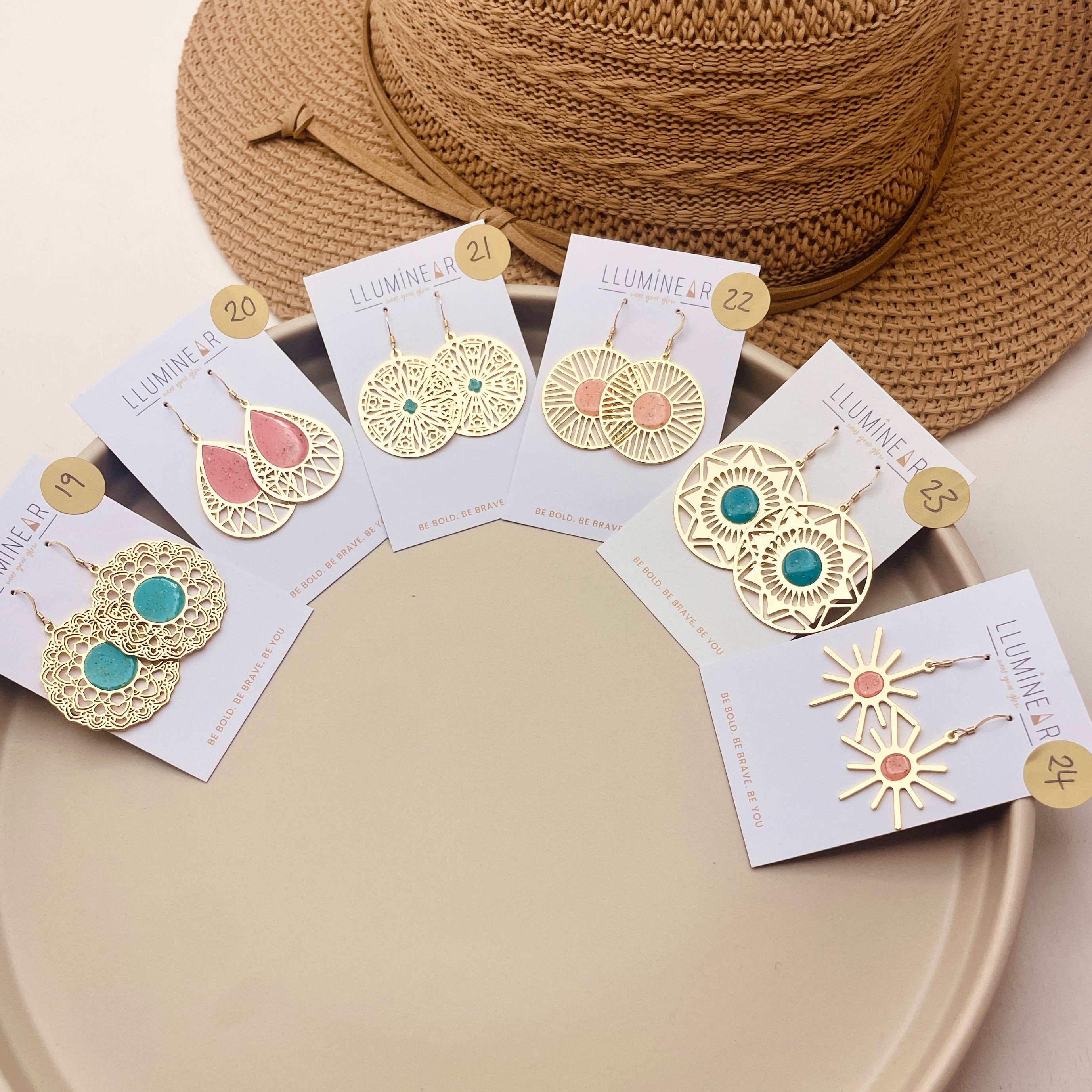 Ocean Earrings Gold Hooks no. 19-24