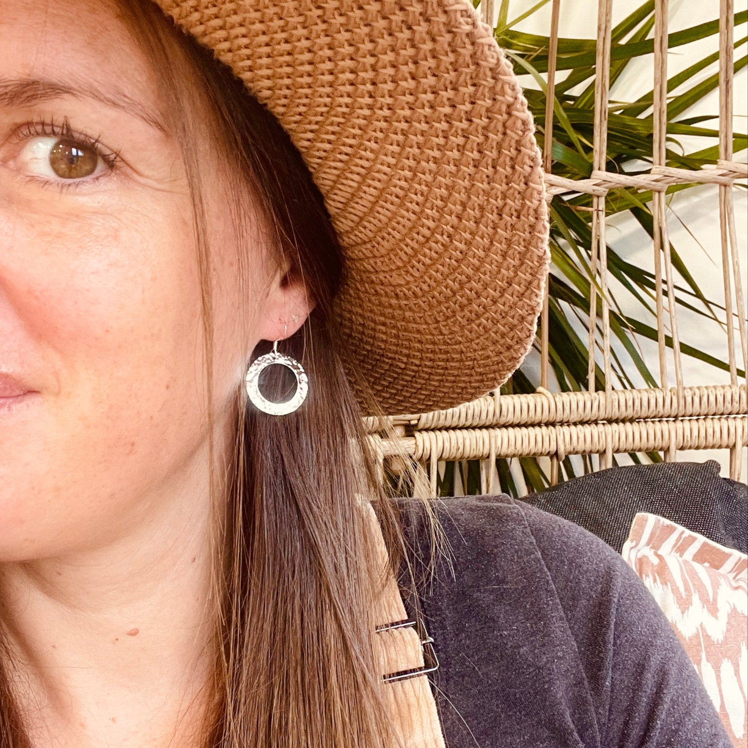 Textured Crinkle Circle Earrings