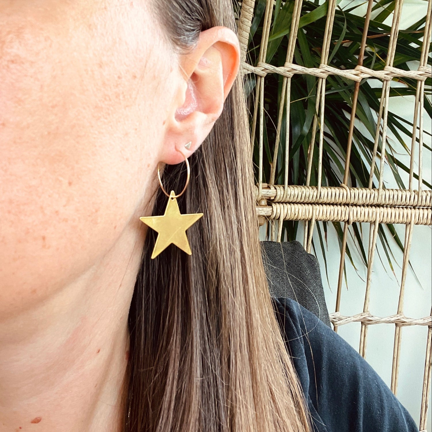 Star Hoop Earrings