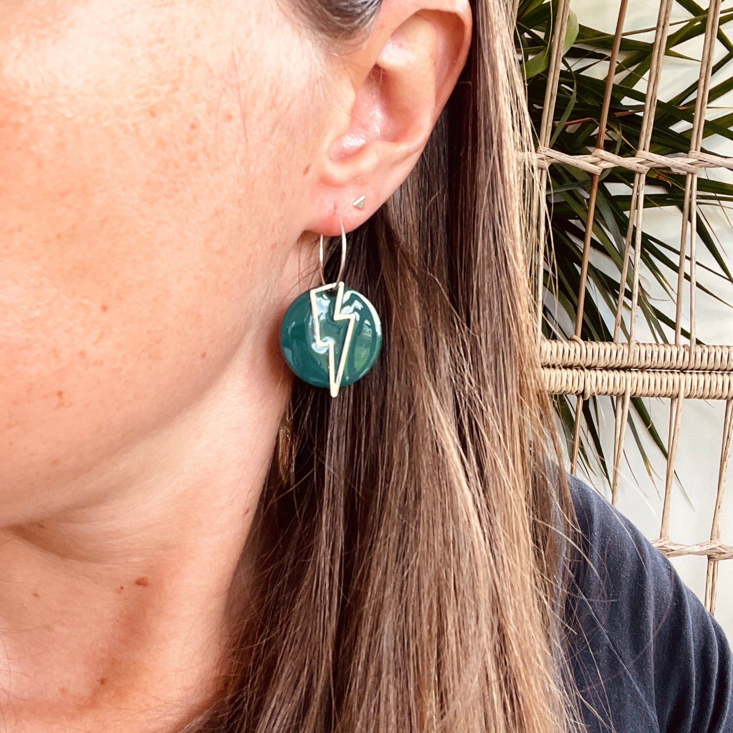 Lightning Bolt Hoop Earrings