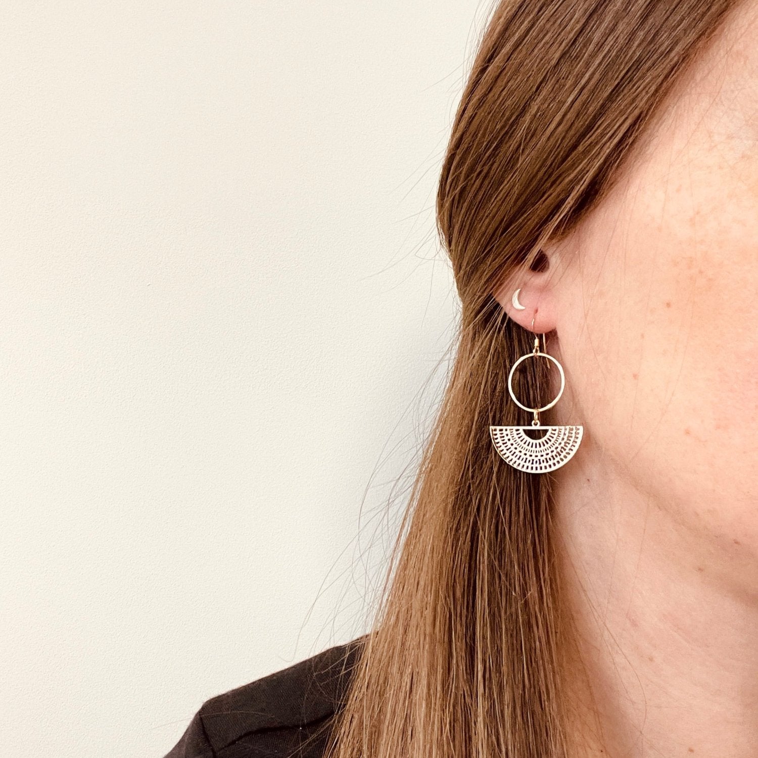 Crescent Moon Boho Glam Earrings