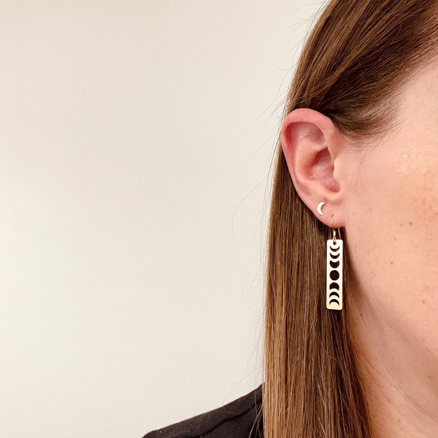 Moon Phase Bar Earrings