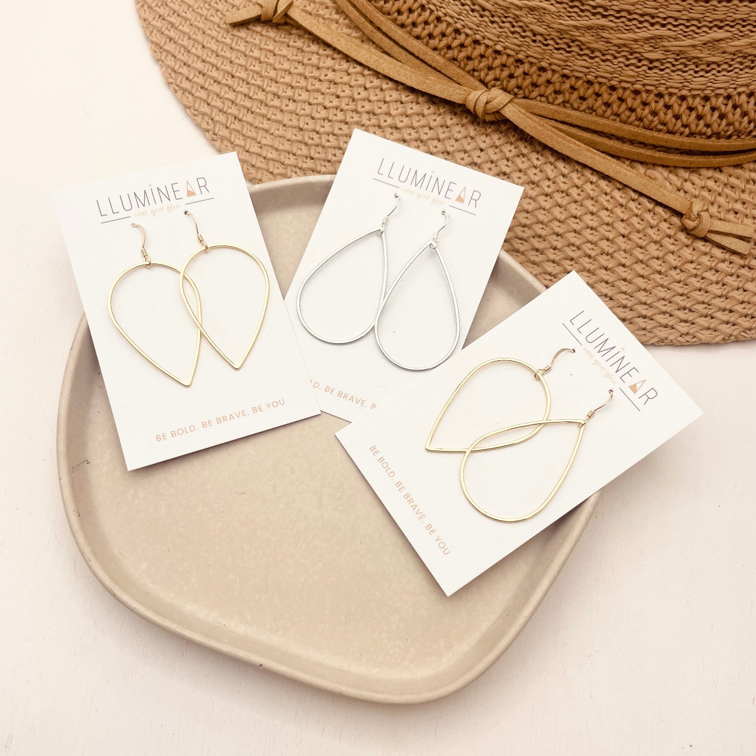 Teardrop Leaf Flip Around Earrings