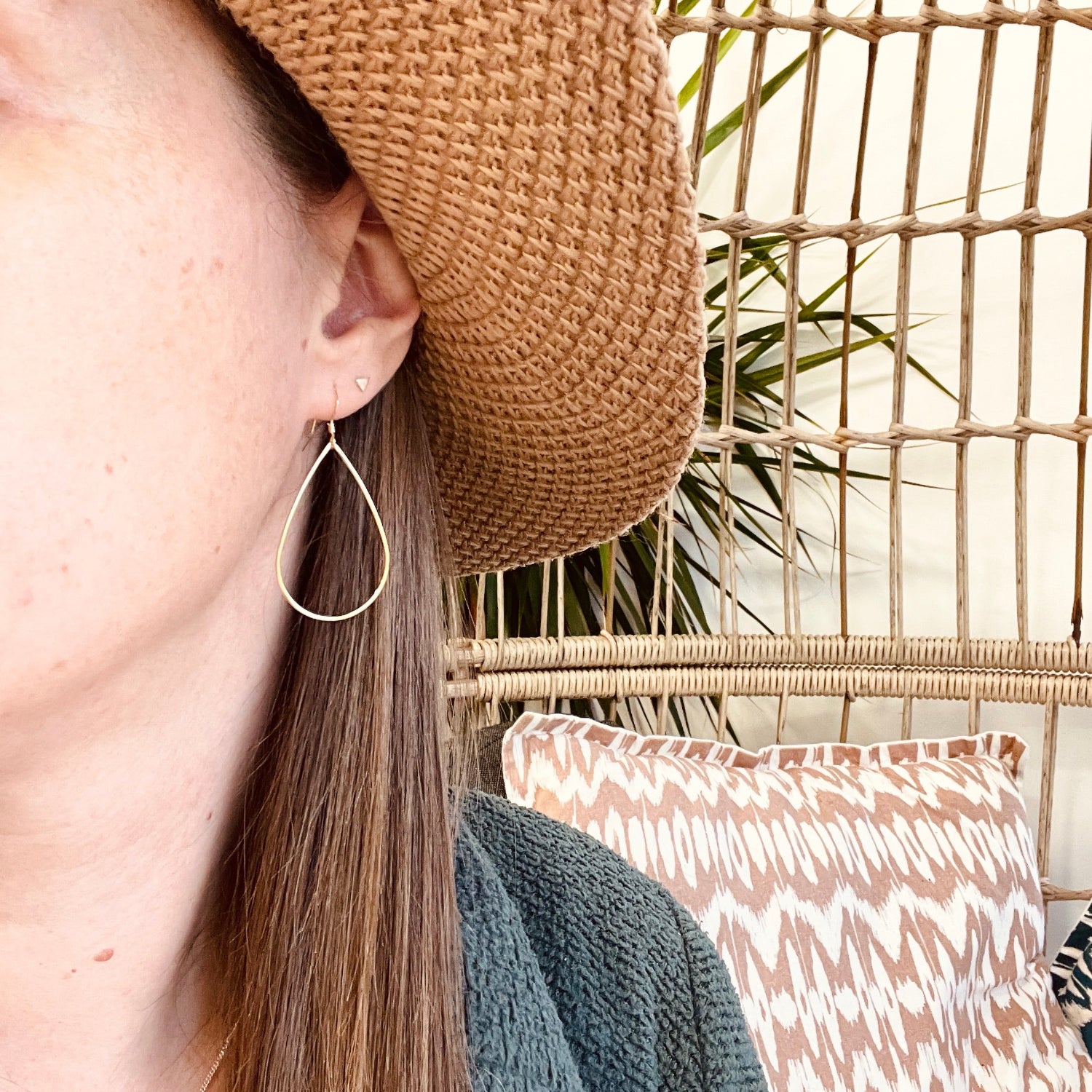 Teardrop Leaf Flip Around Earrings