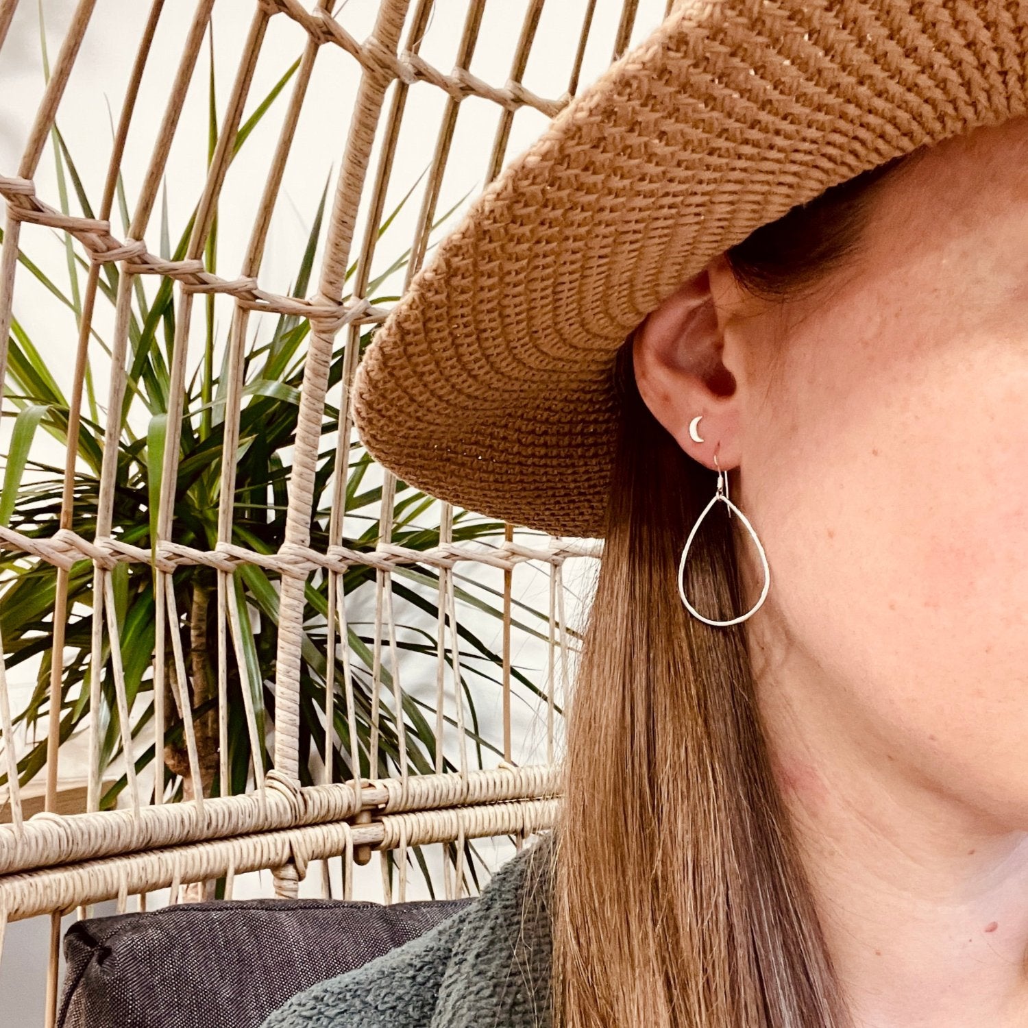 Teardrop Leaf Flip Around Earrings