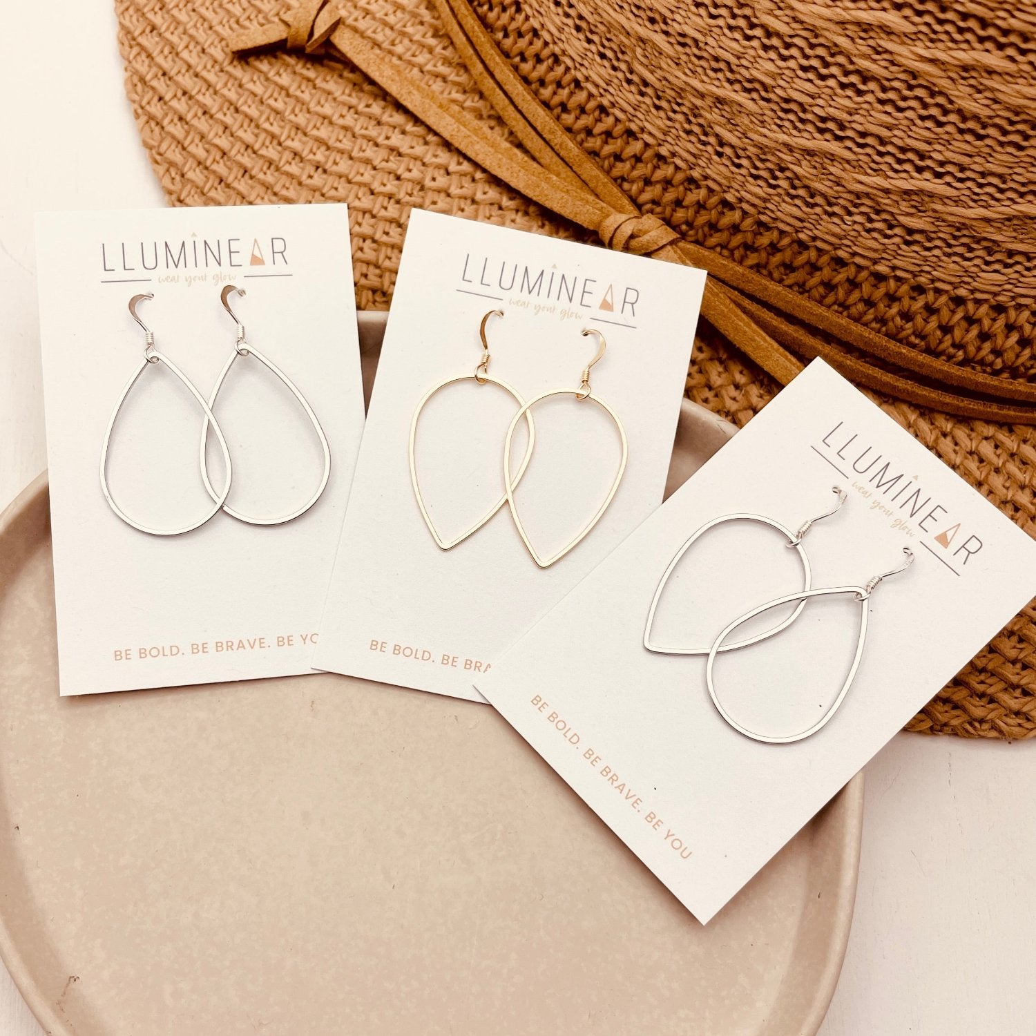 Teardrop Leaf Flip Around Earrings