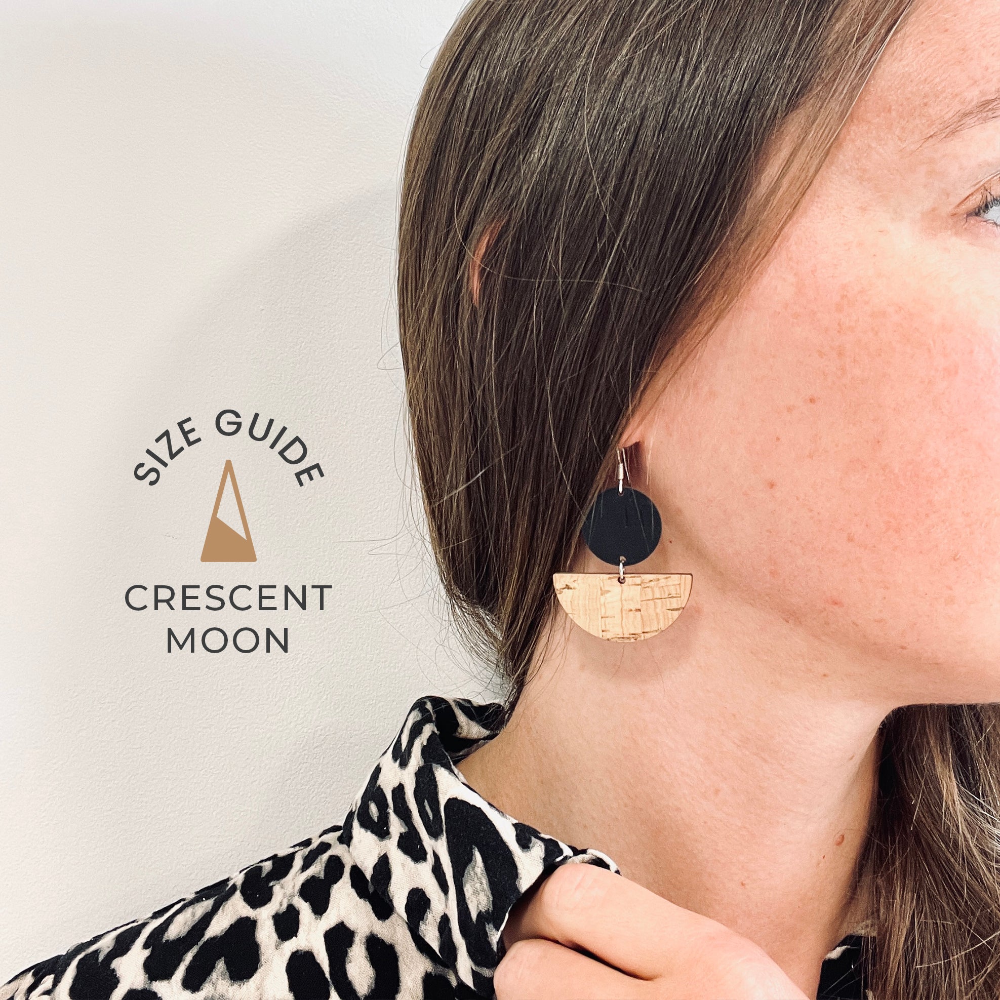 Crescent Moon Earrings Cheetah