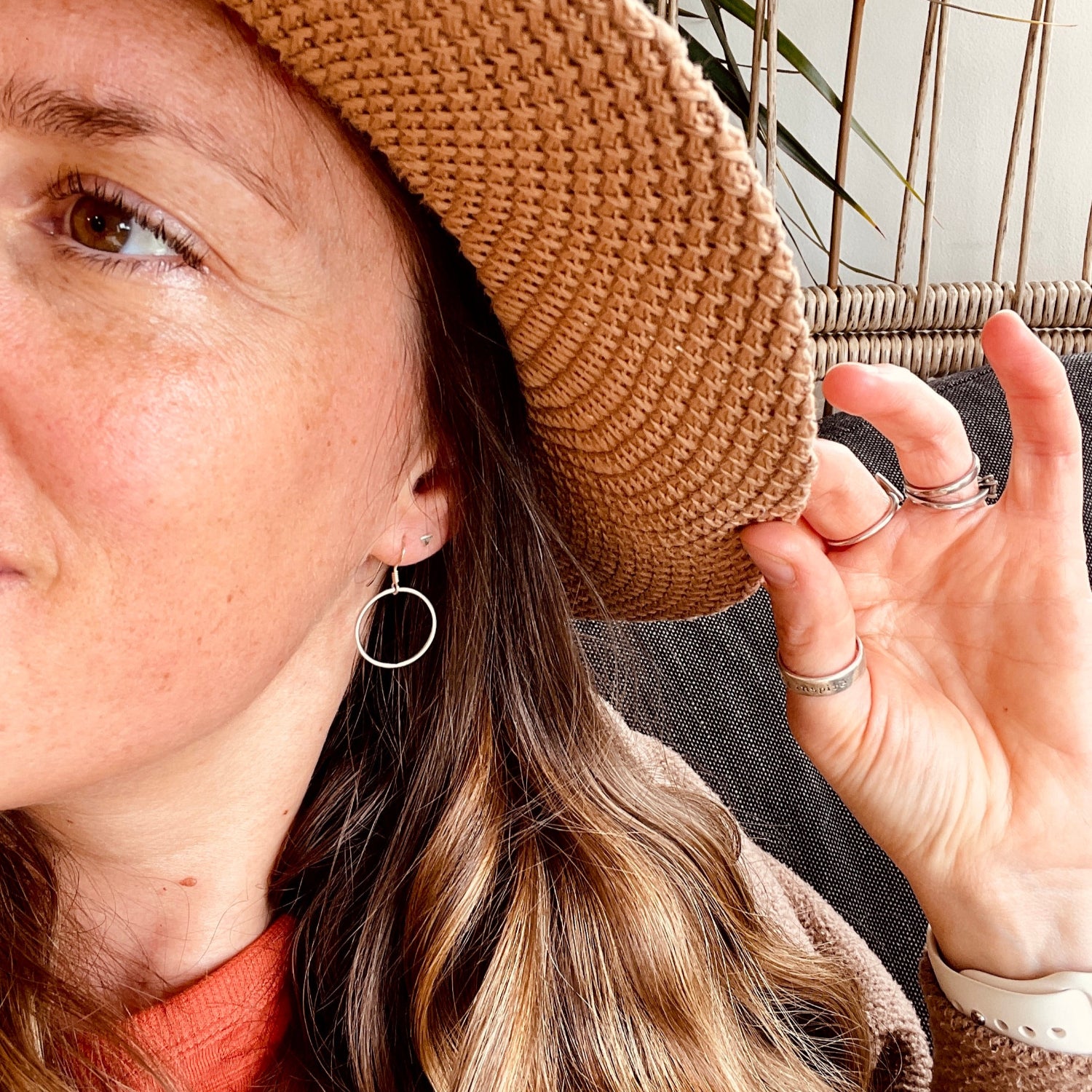 Simple Circle Earrings Silver