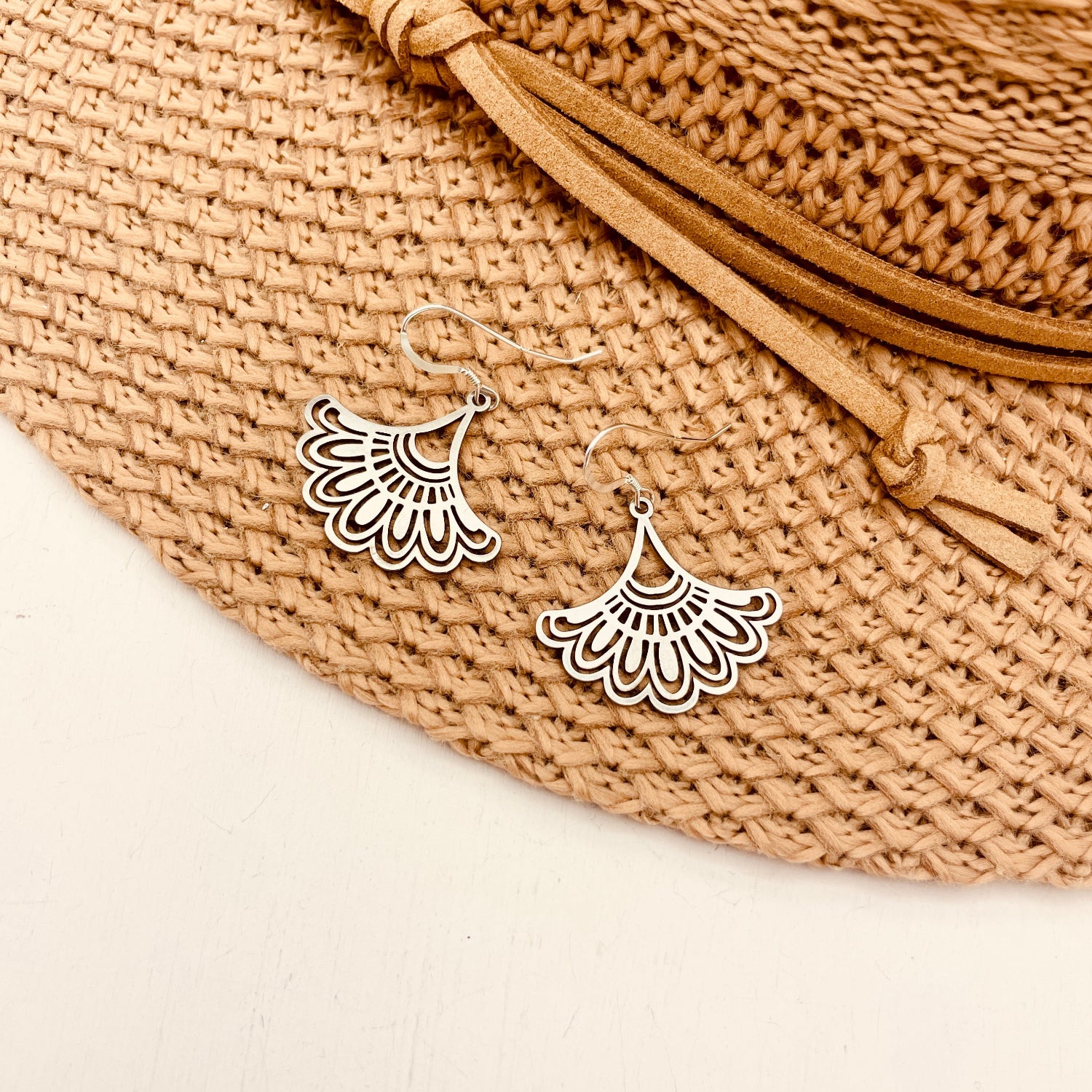 Silver Boho Fan Earrings
