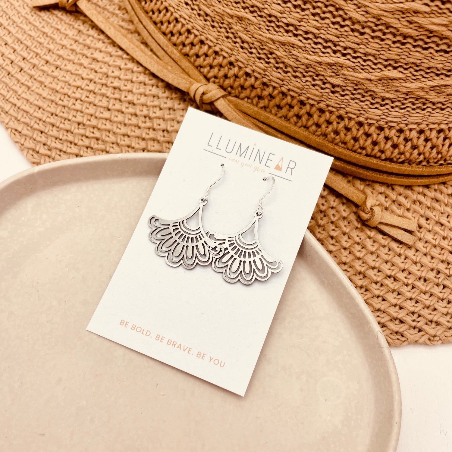 Silver Boho Fan Earrings