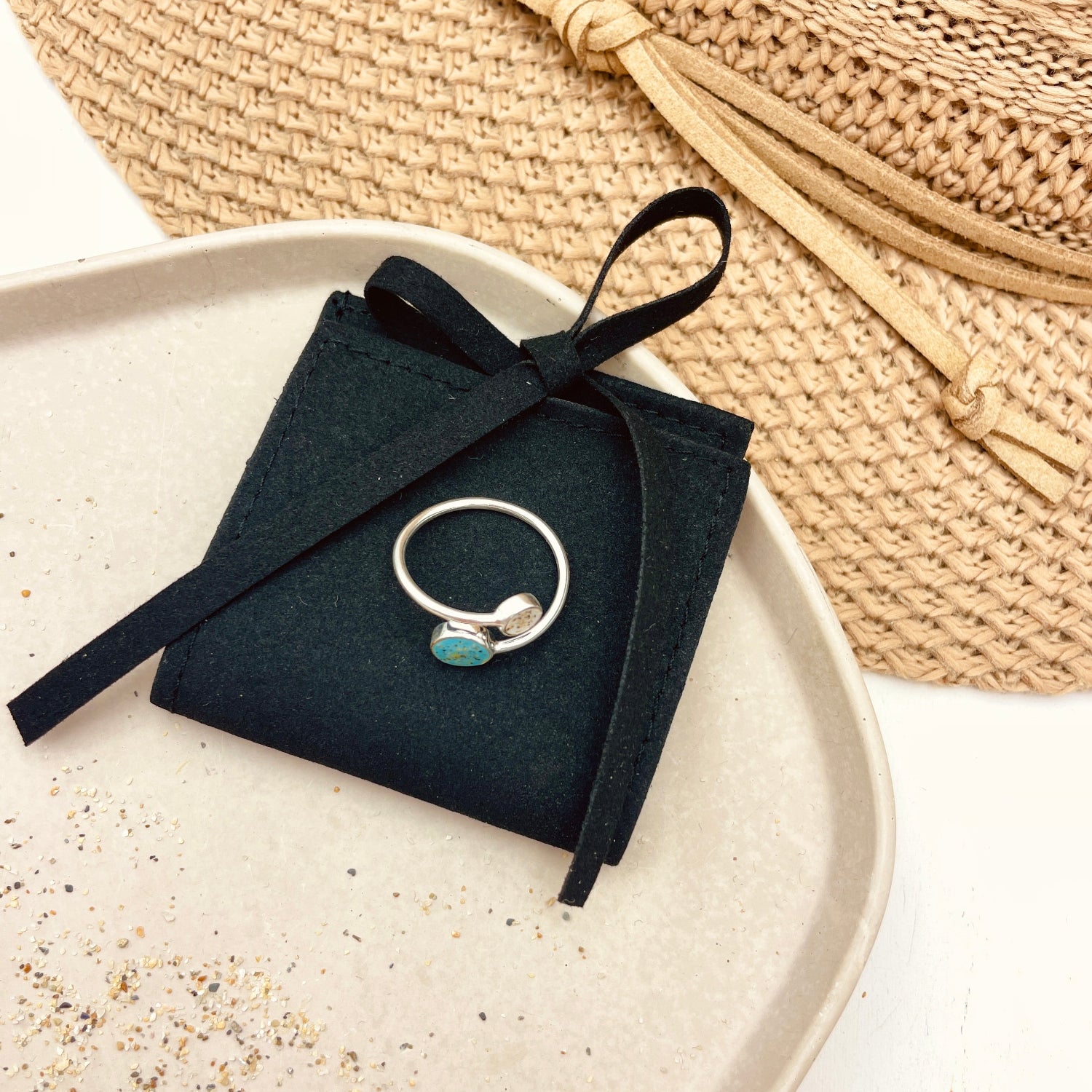 Sterling Silver Cornish Beach Sand Ring Adjustable 4567