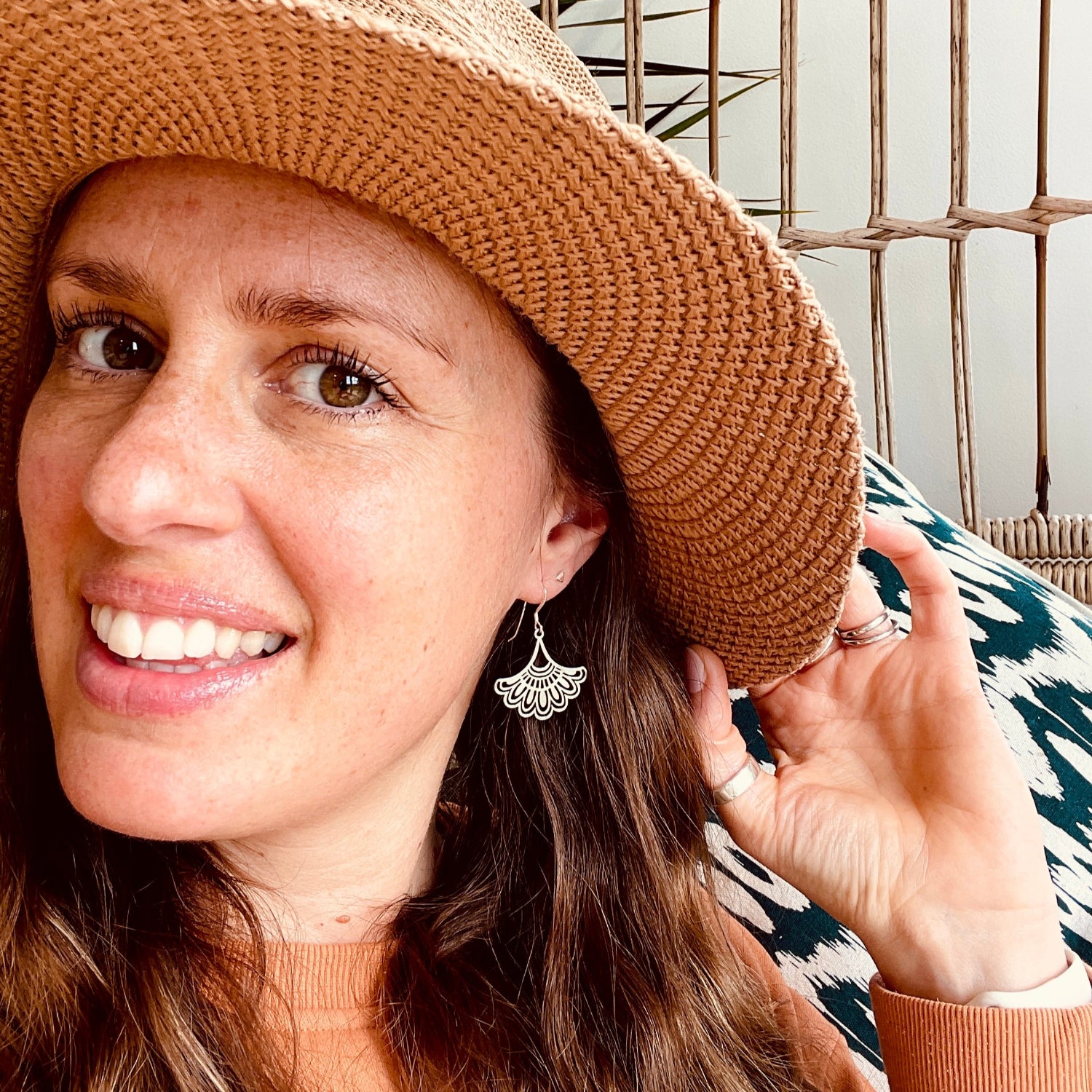 Silver Boho Fan Earrings