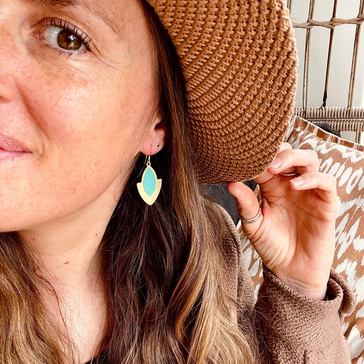 May Boho Goddess Mint Earrings