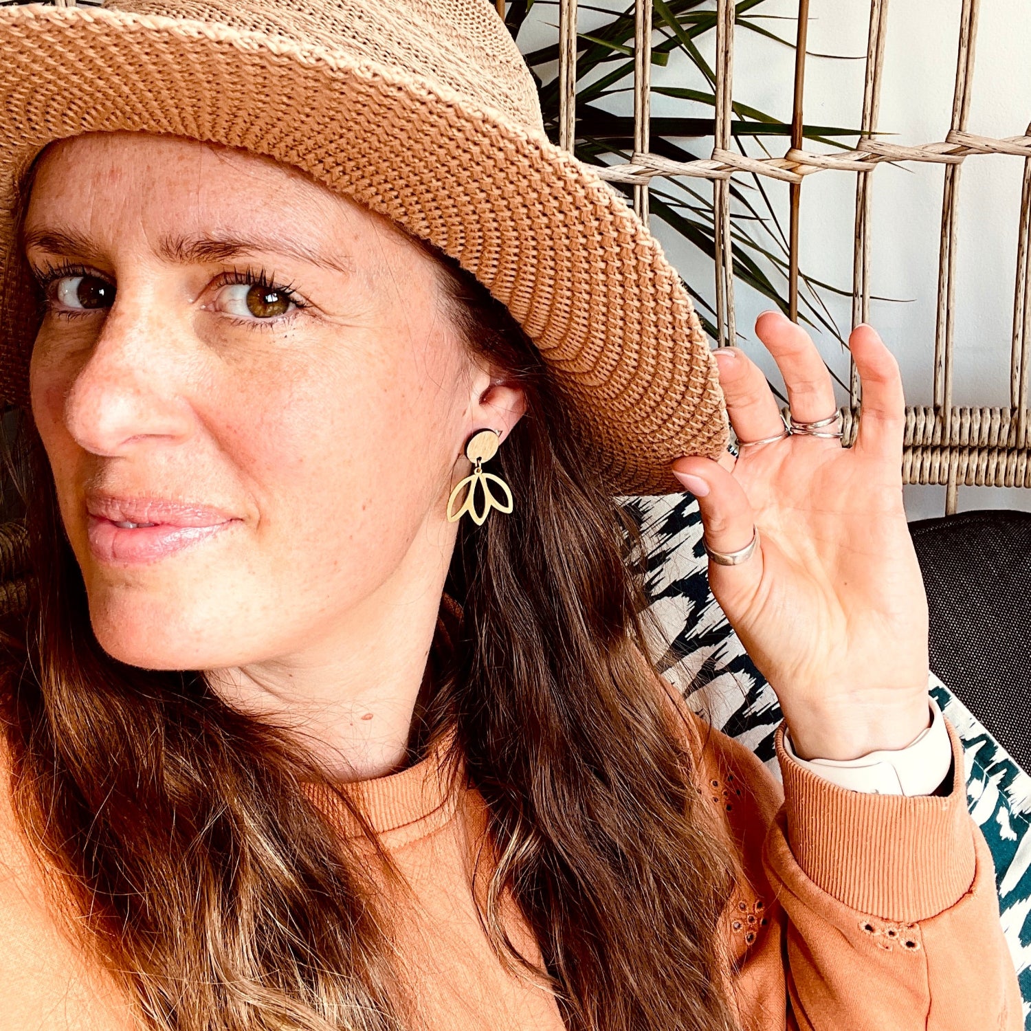 Boho Flower Petal Trio Stud Earrings