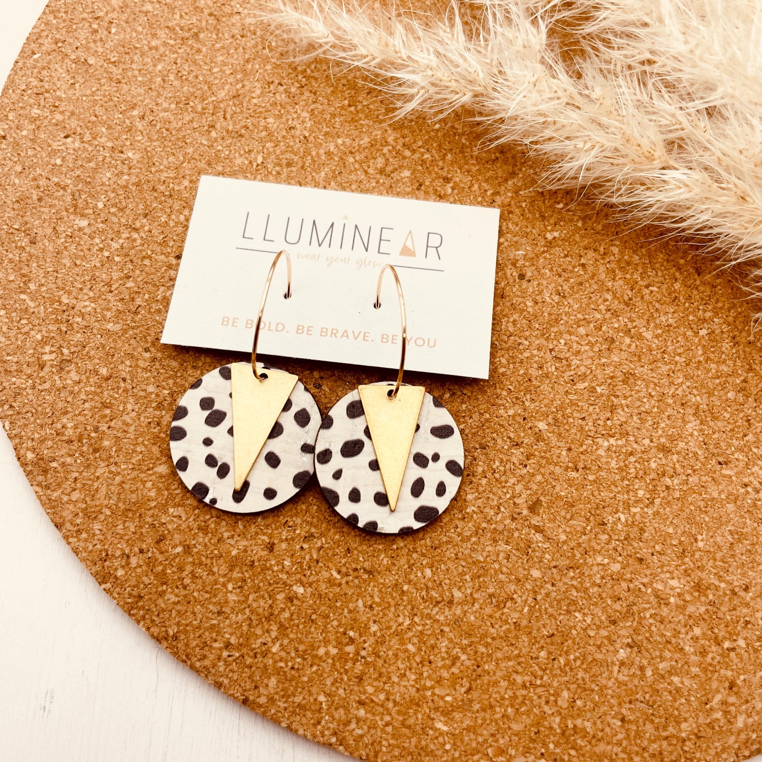 Comet Hoop Earrings Dalmatian Triton Gold