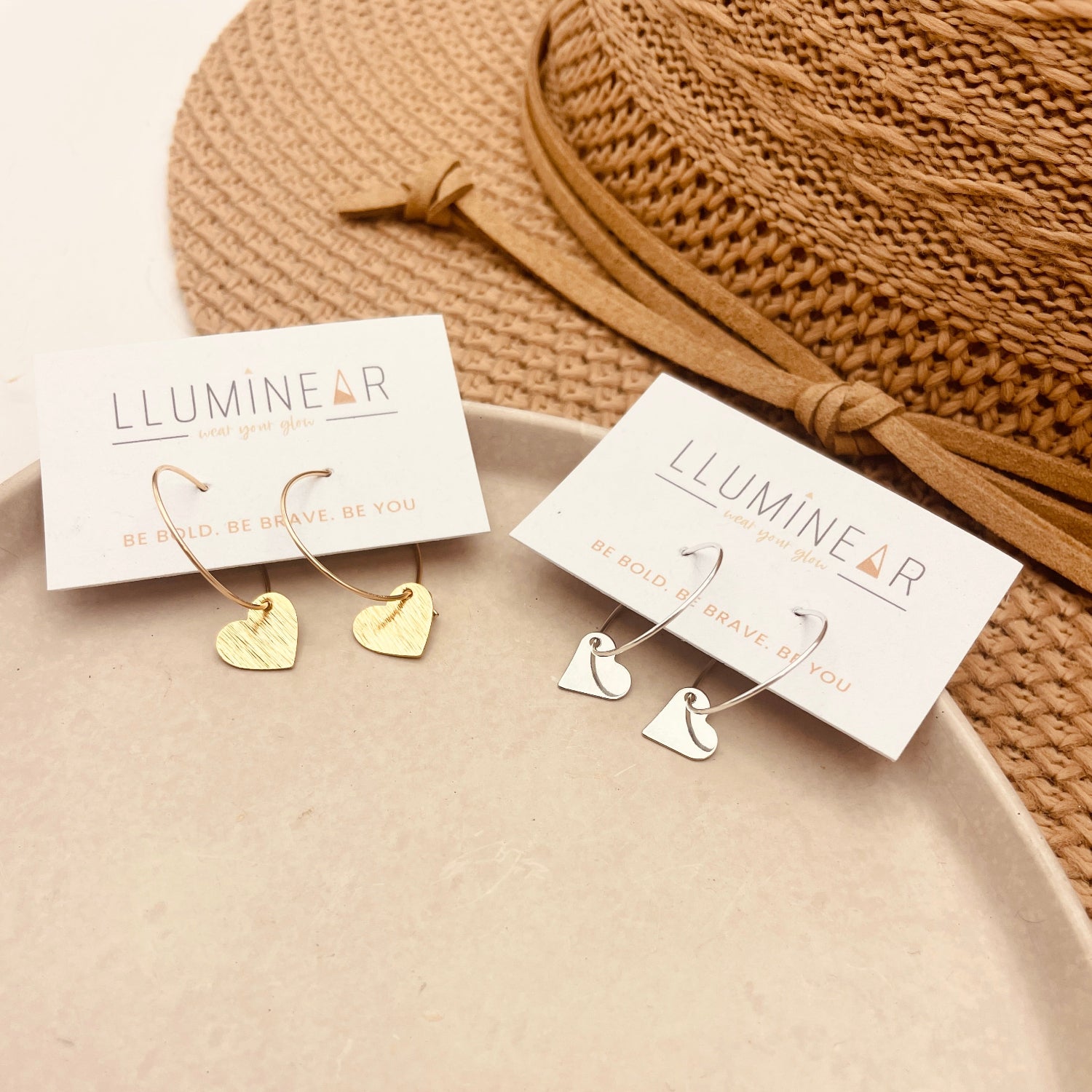 Dinky Dangle Heart Hoop Earrings