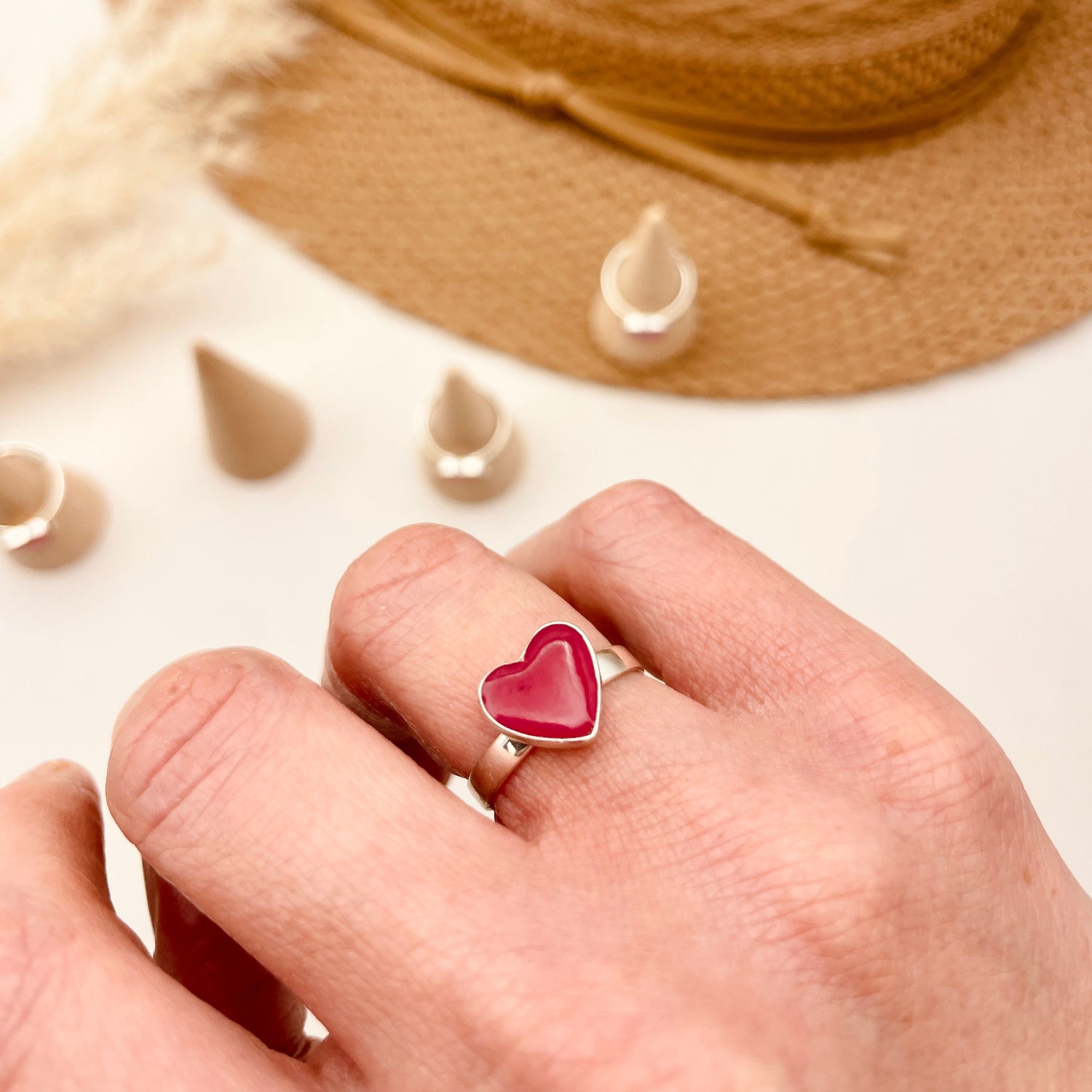 Sterling Silver Heart Ring Adjustable
