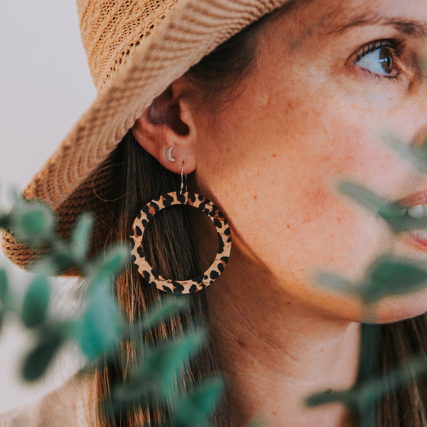 Saturn Earrings Leopard