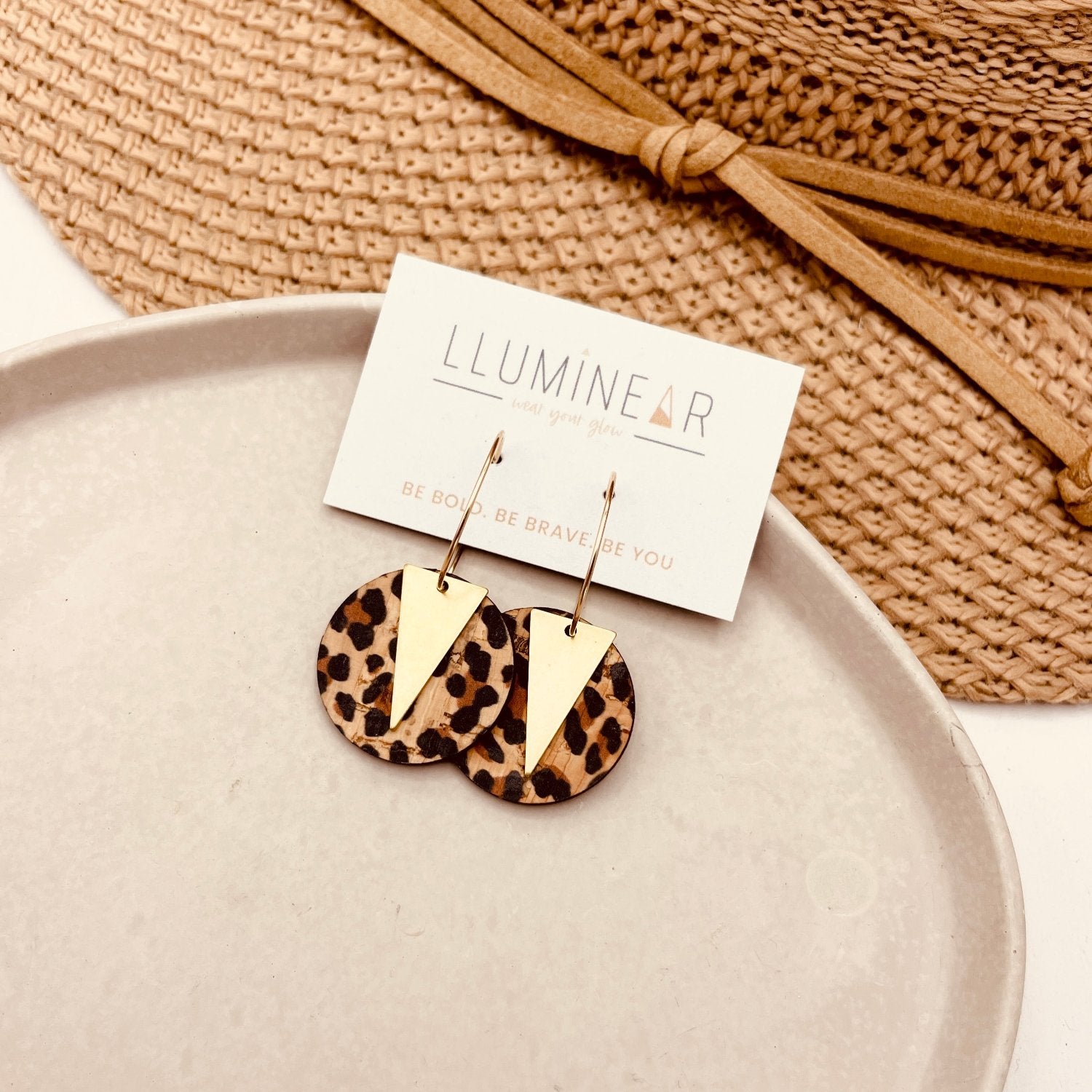 Comet Hoop Earrings Leopard Triton Gold