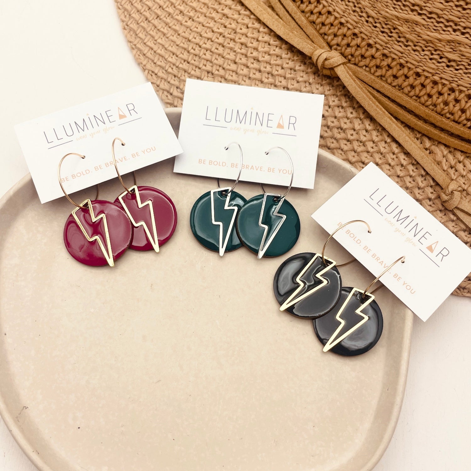 Lightning Bolt Hoop Earrings