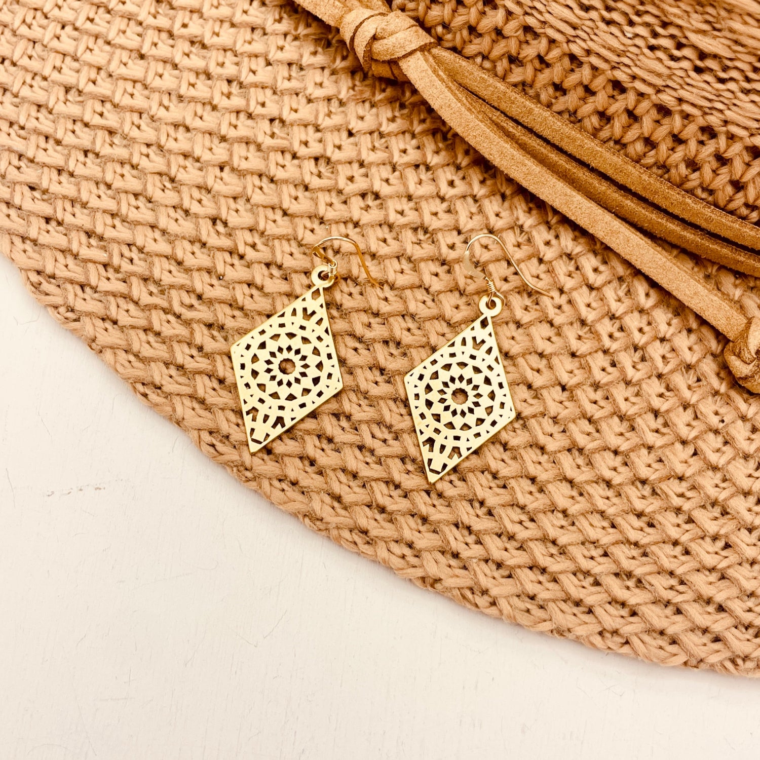 Moroccan Sunburst Gold Earrings