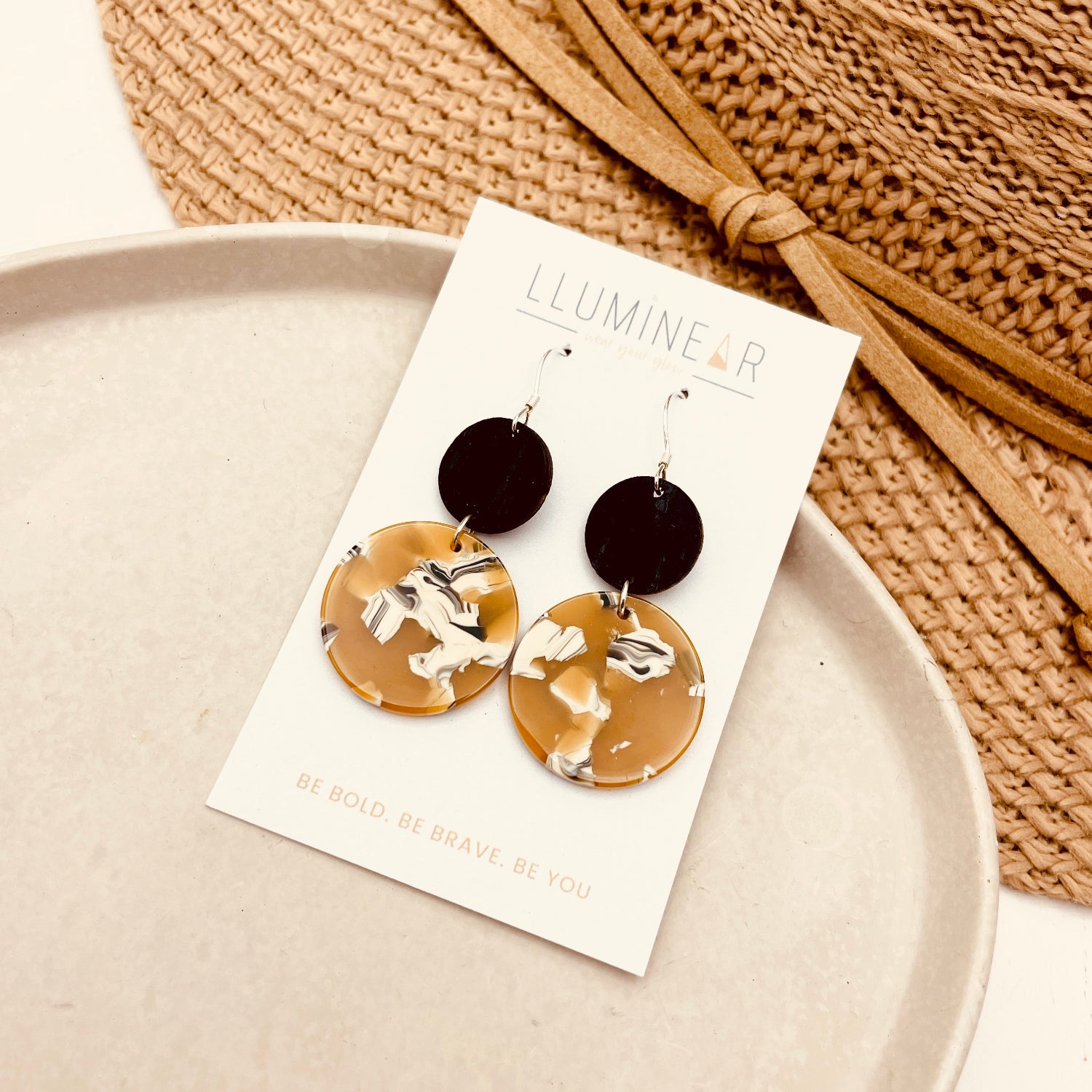 Neptune Earrings Black Mustard