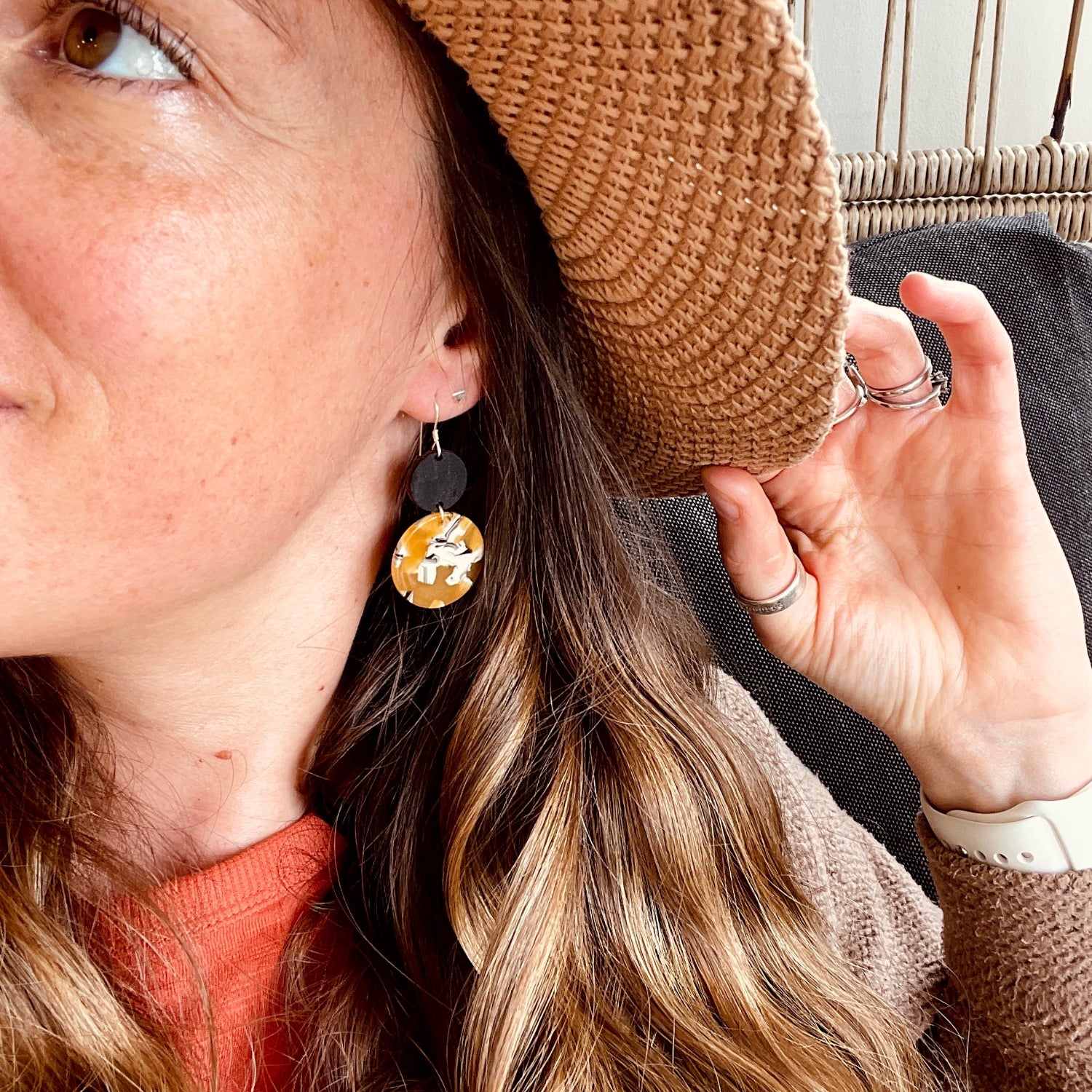Neptune Earrings Black Mustard