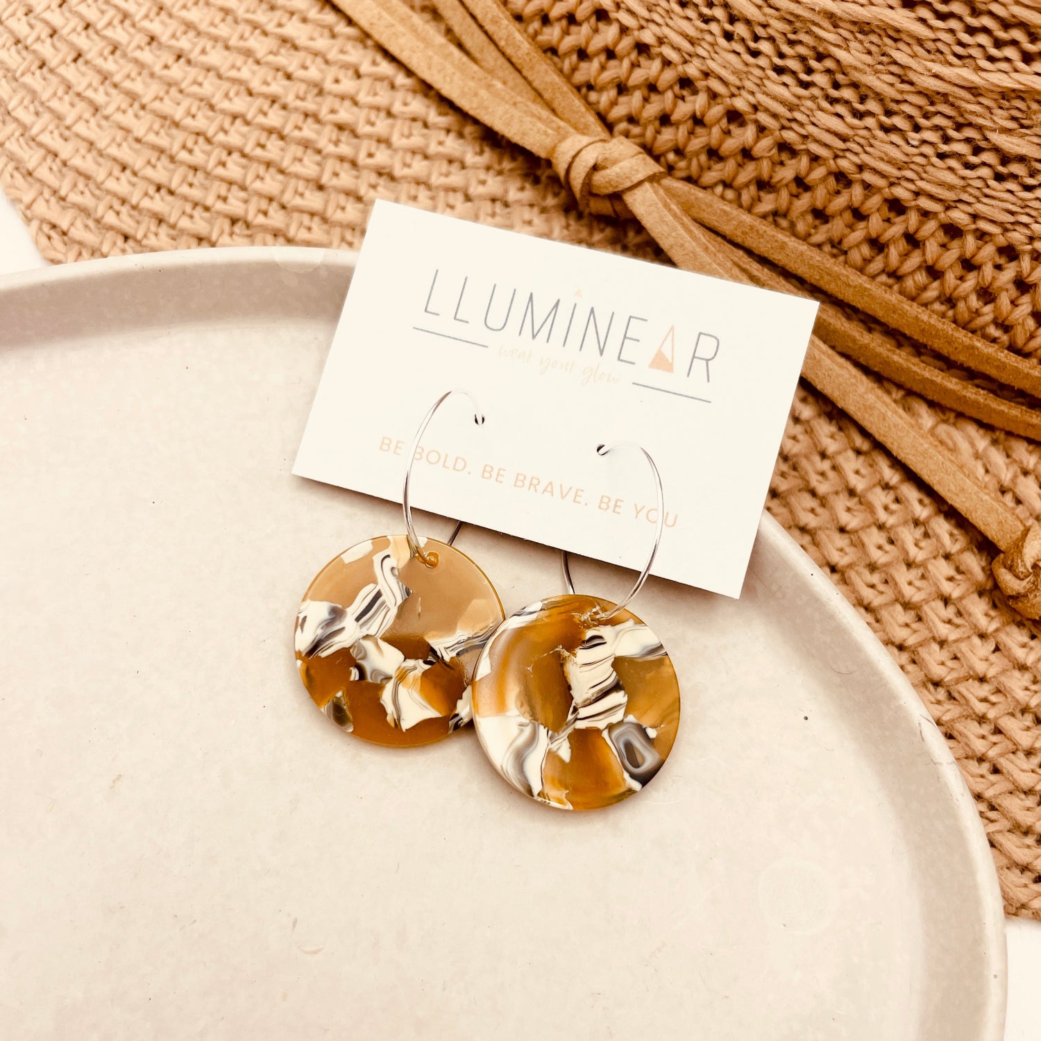 Comet Hoop Earrings Mustard
