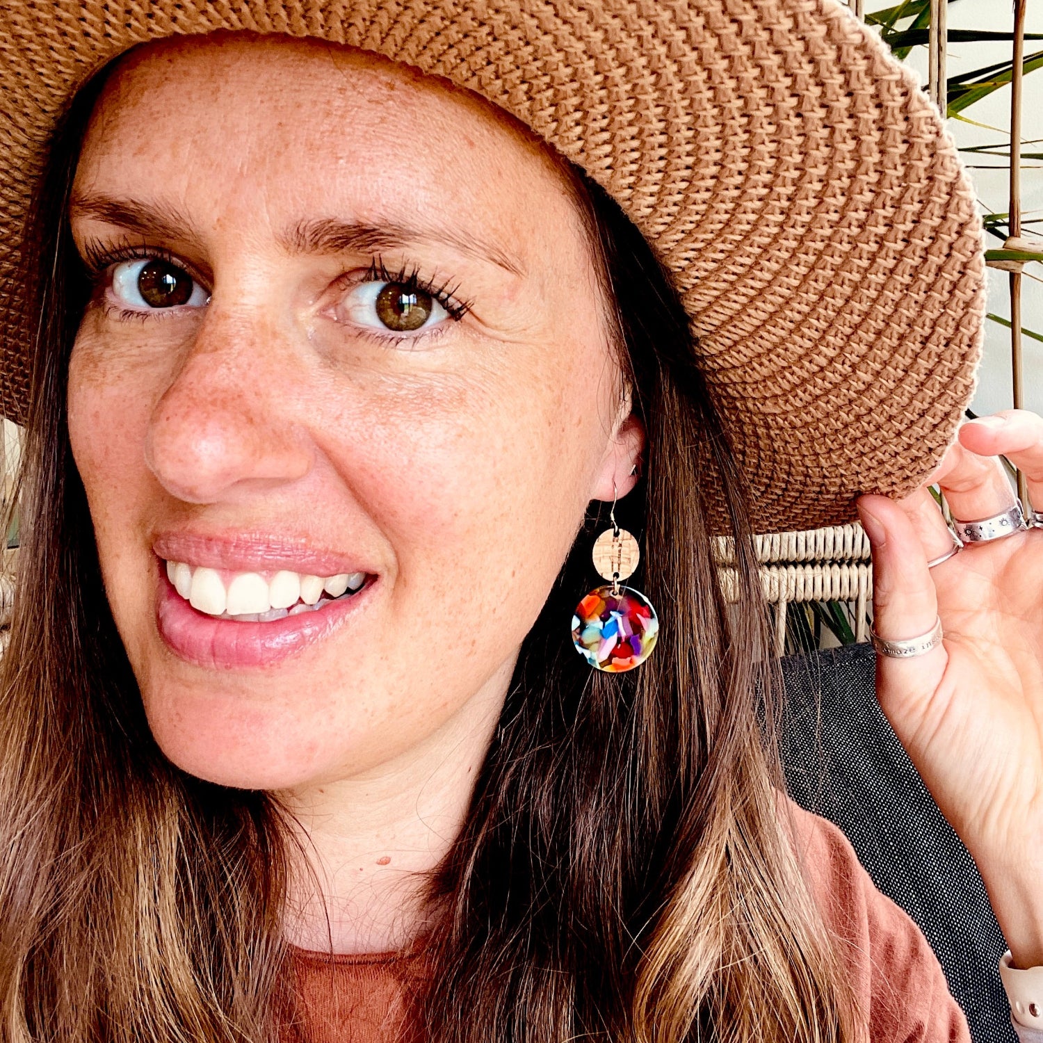 Neptune Earrings Natural Rainbow