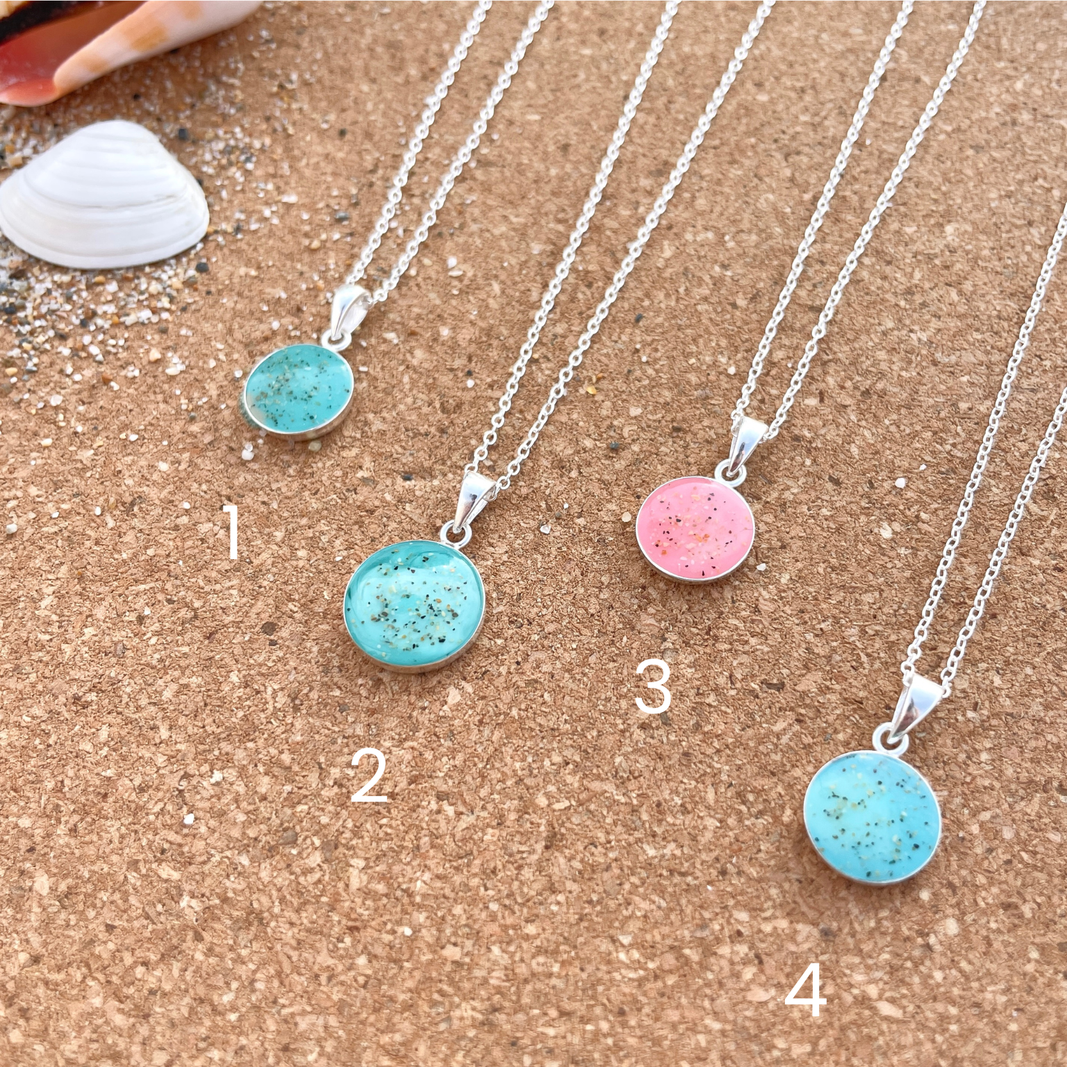 Cornish Beach Sand Round Pendant Necklace