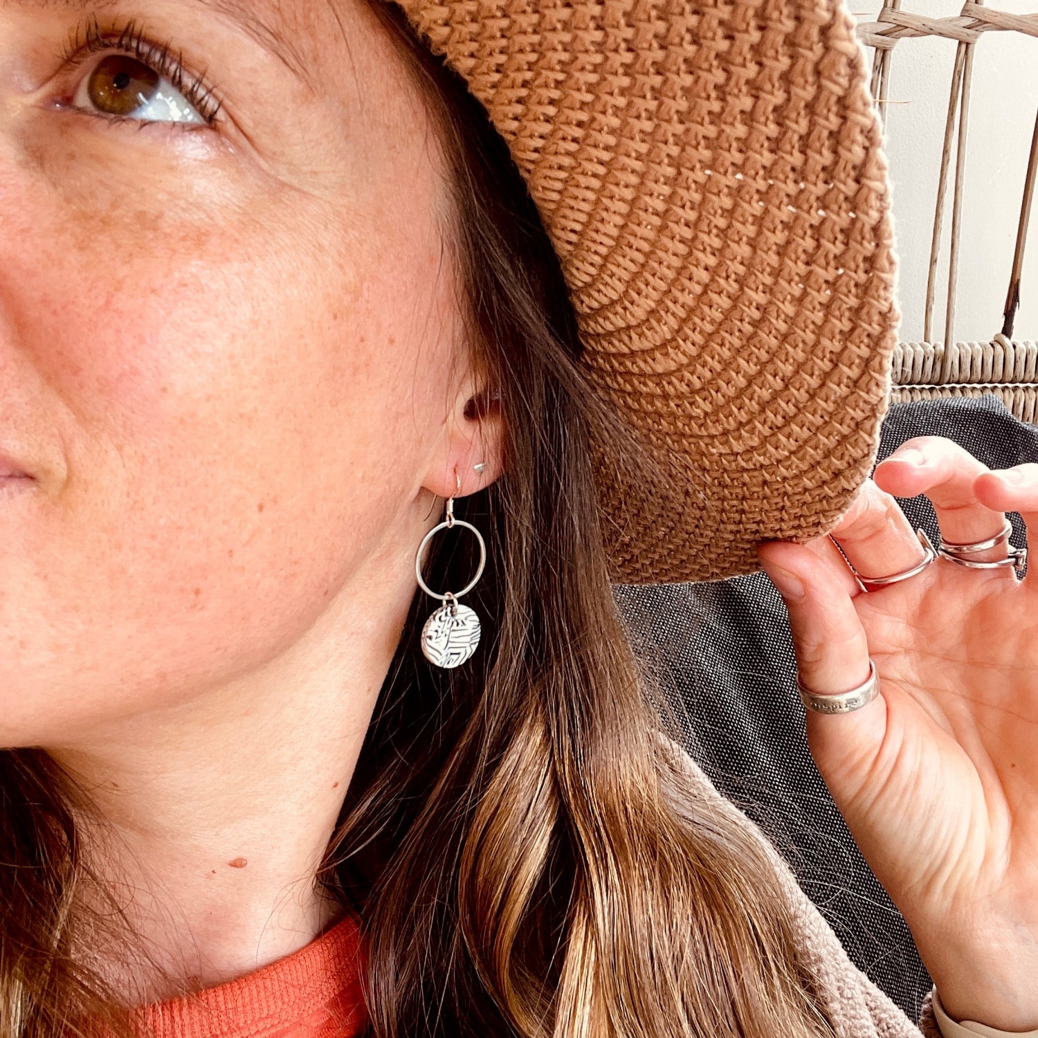 Mercury Earrings Zebra Gold