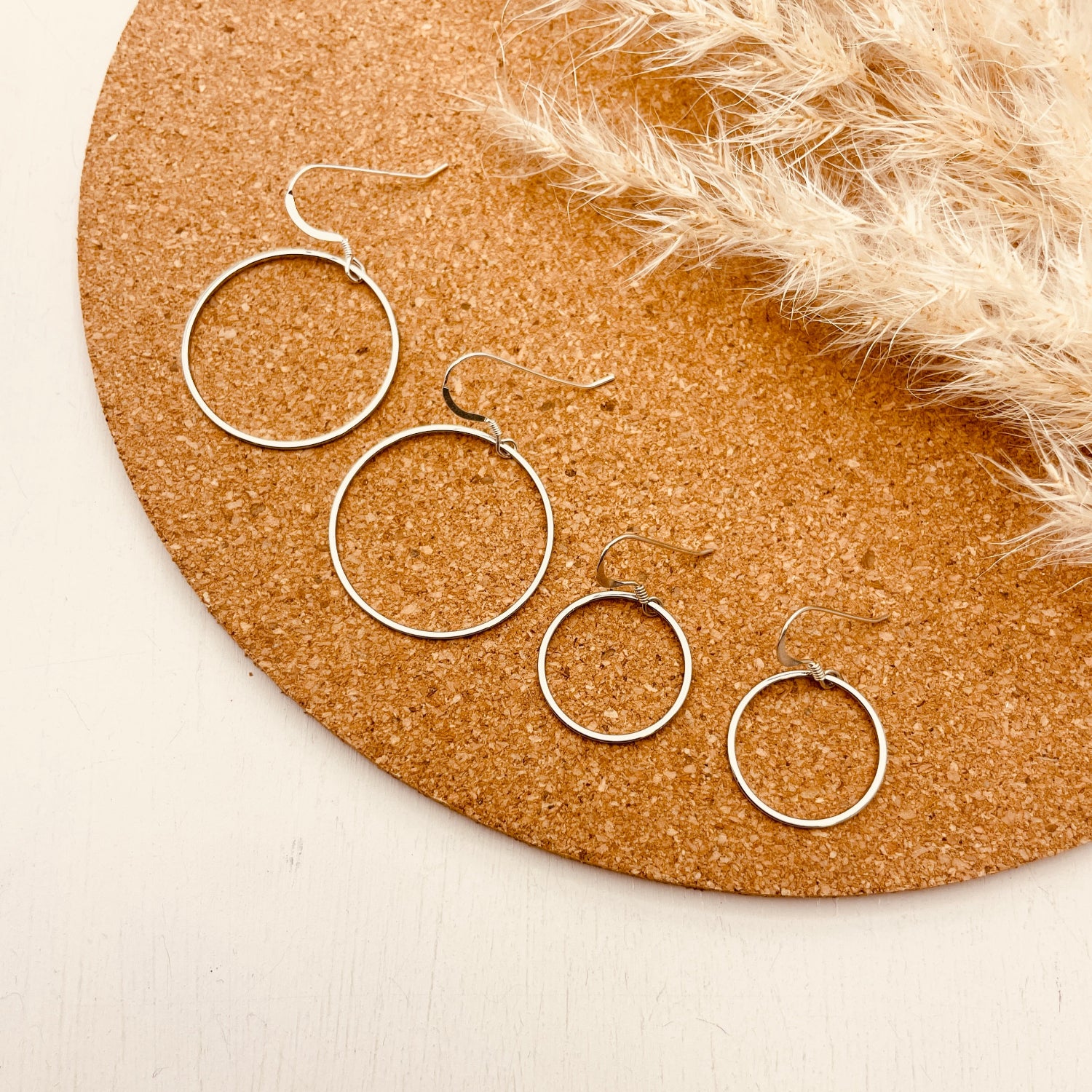 Simple Circle Earrings Silver