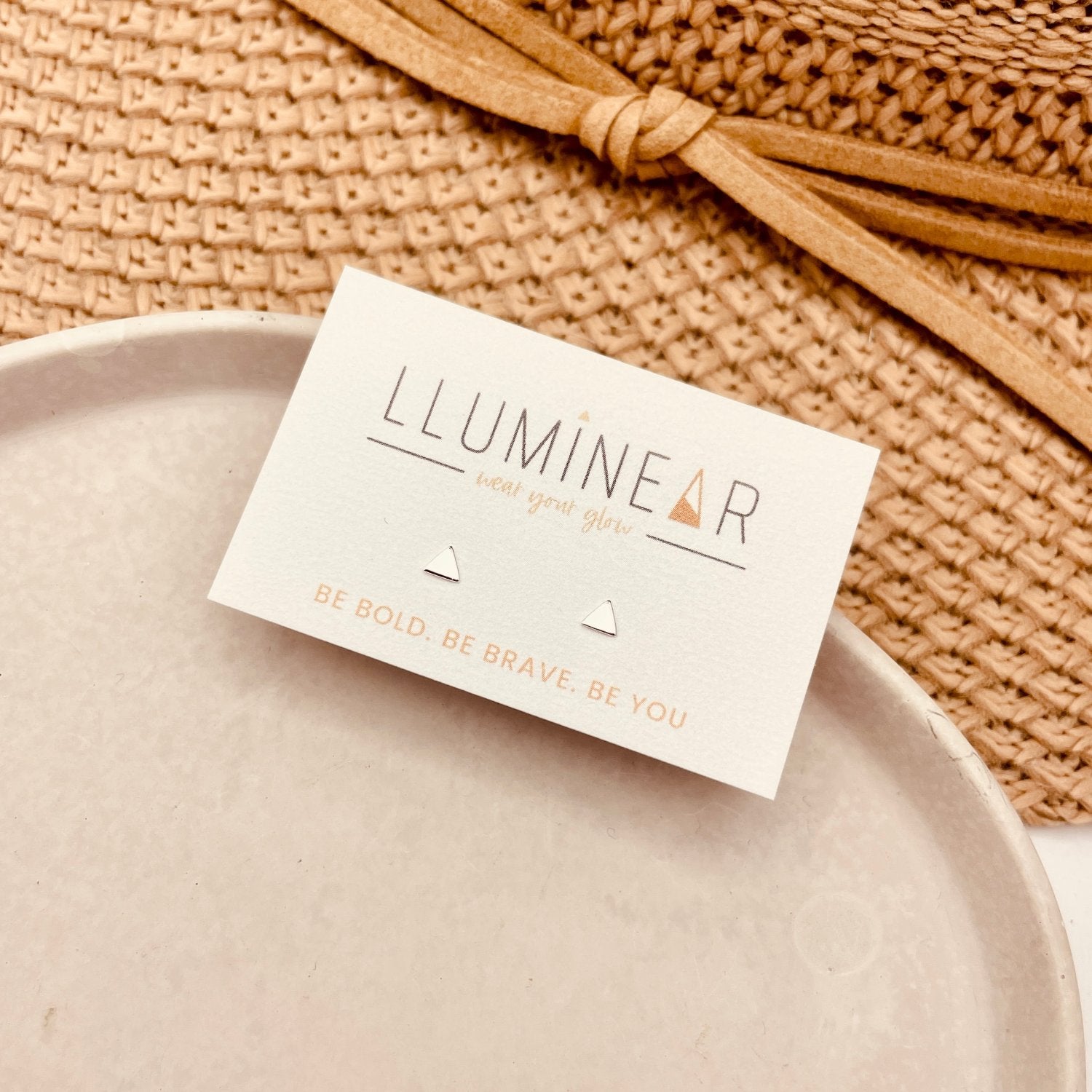 sterling silver mini triangle hypoallergenic stud earrings for sensitive ears