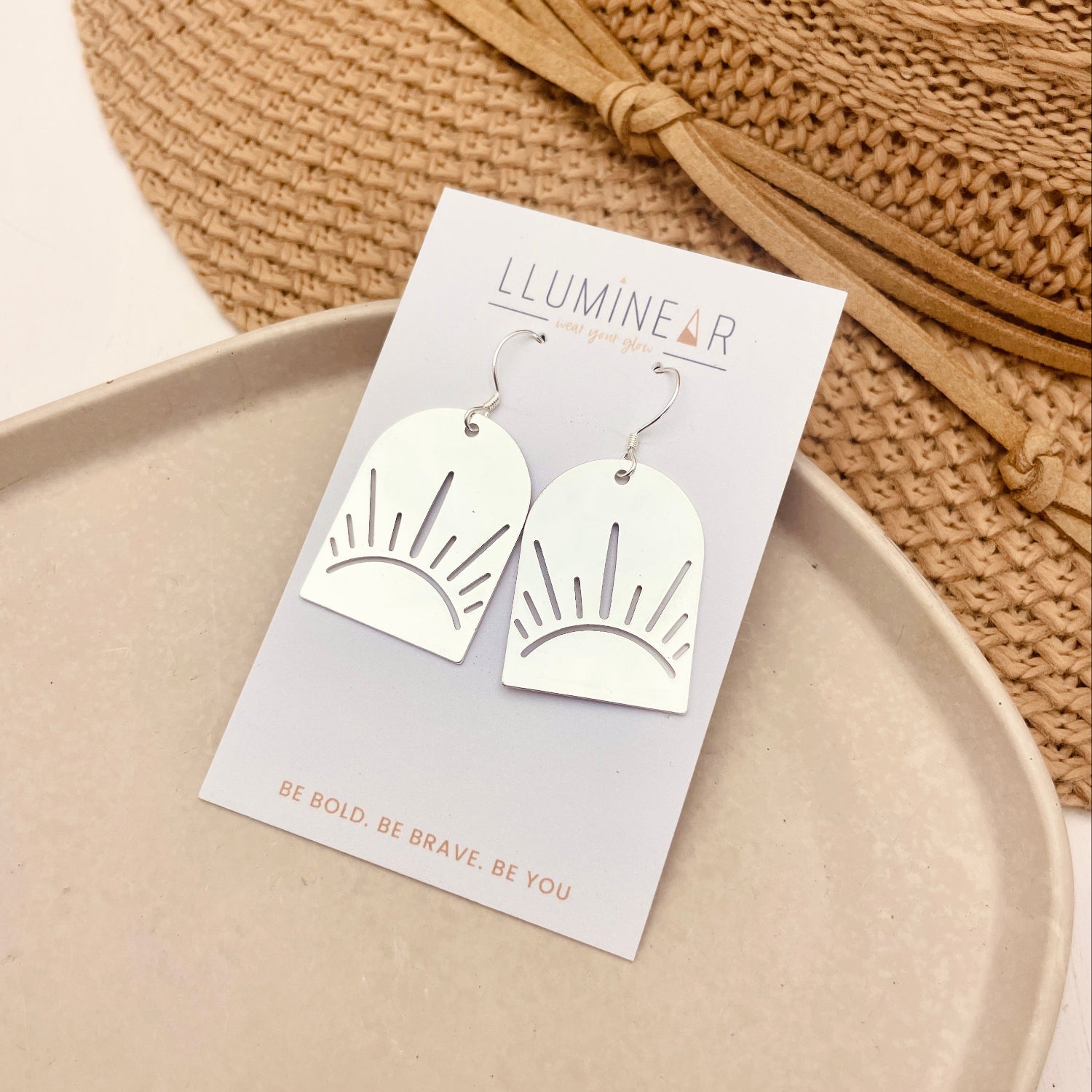 Silver Sunrise Arch Earrings