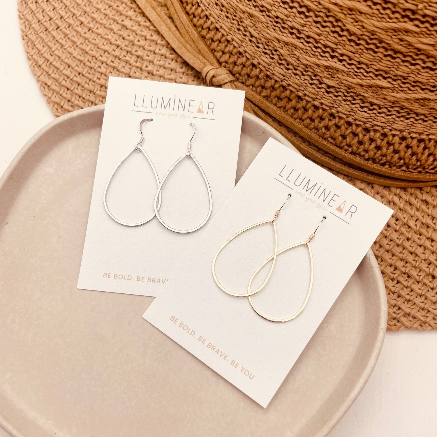 Teardrop Leaf Flip Around Earrings