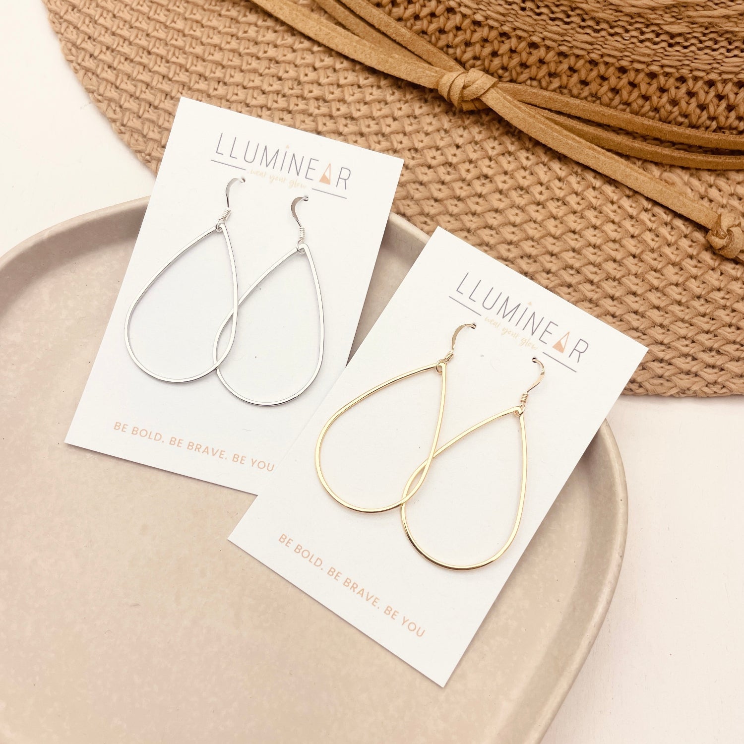 Teardrop Leaf Flip Around Earrings