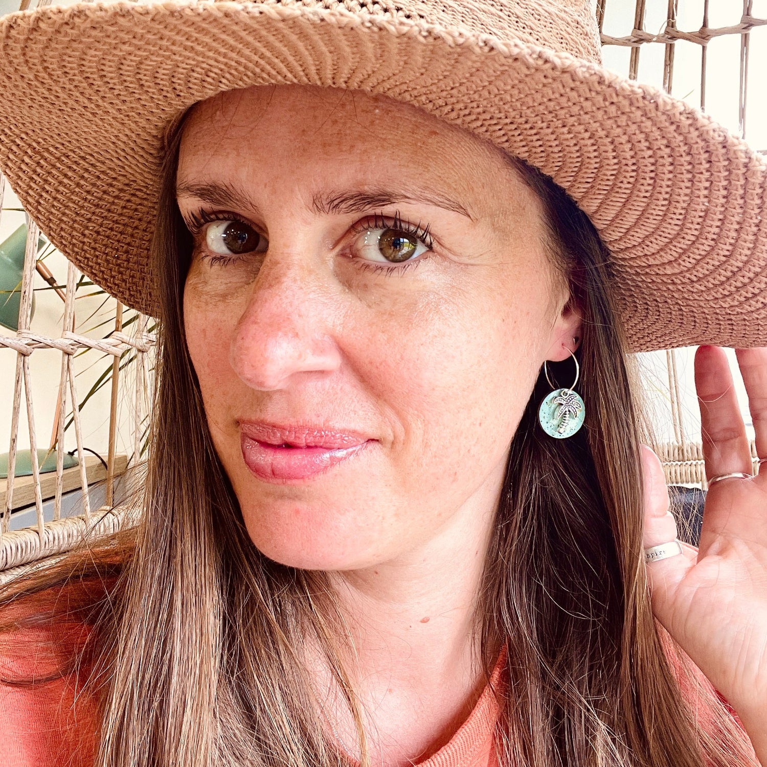Tropical Beach Sand Hoops Silver