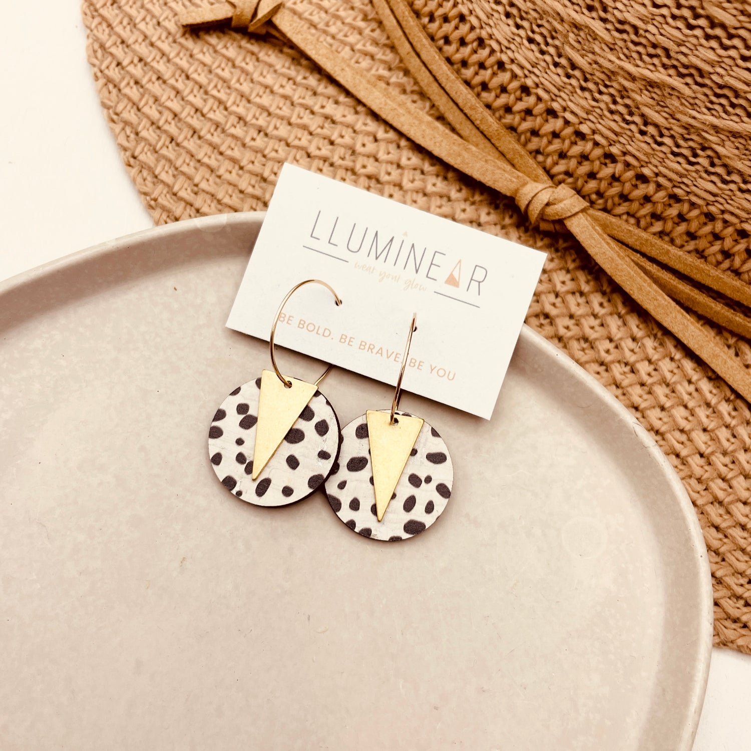 Comet Hoop Earrings Dalmatian Triton Gold