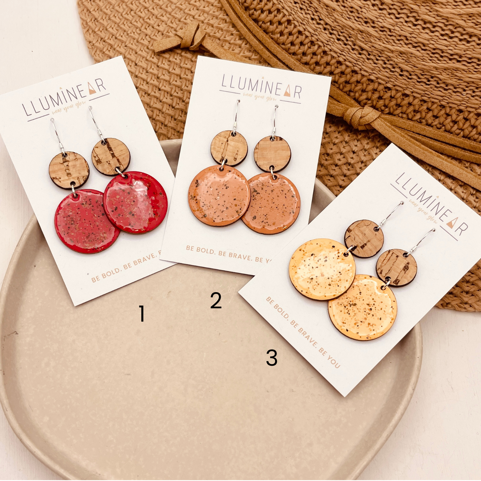 Neptune Beach Sand Earrings - Warm