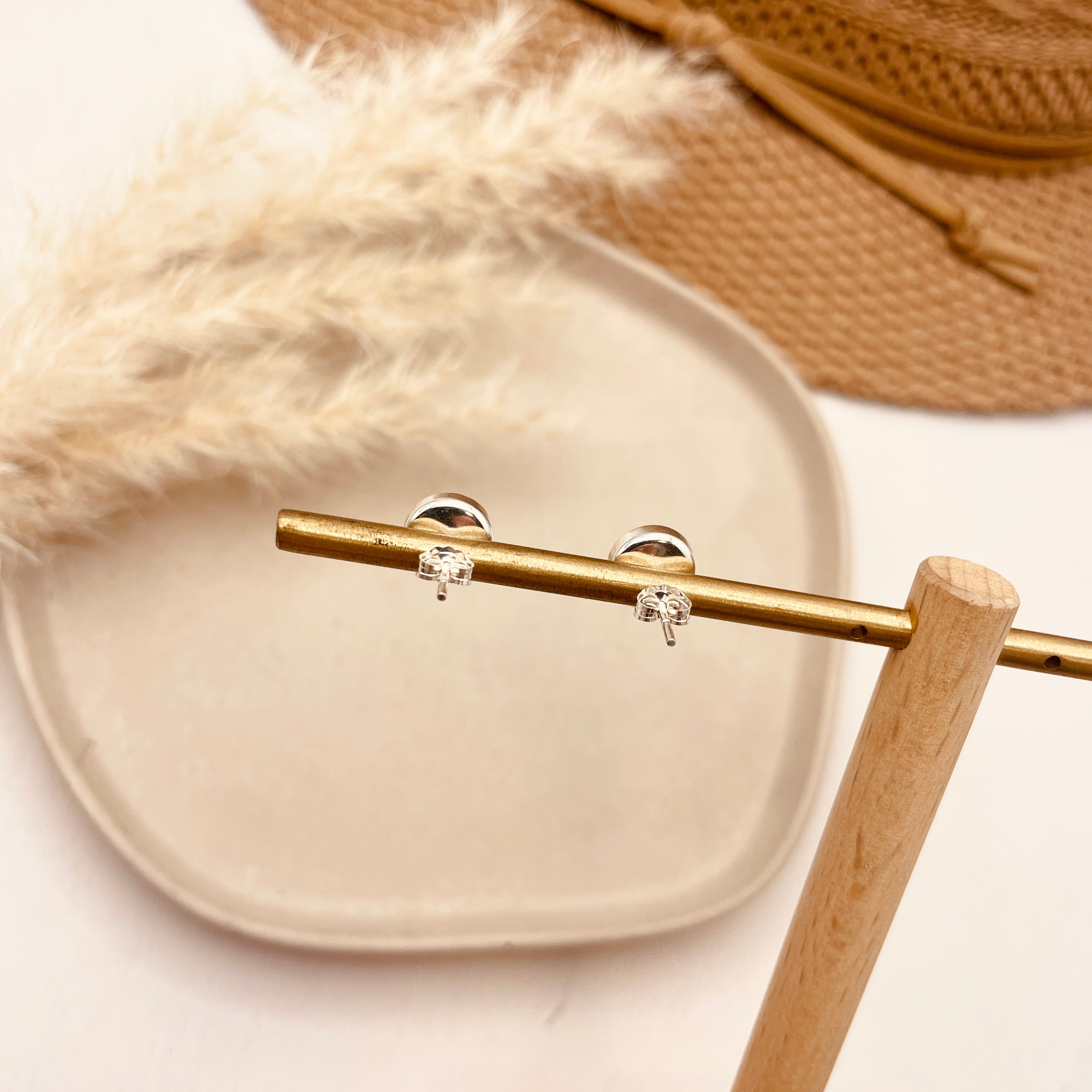 Silver Beach Sand Stud Earrings